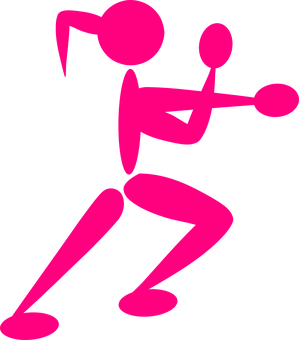 Silhouette ya Wanawake Mwenye Kukimbia Pink Abstract Picha ya Ukuta