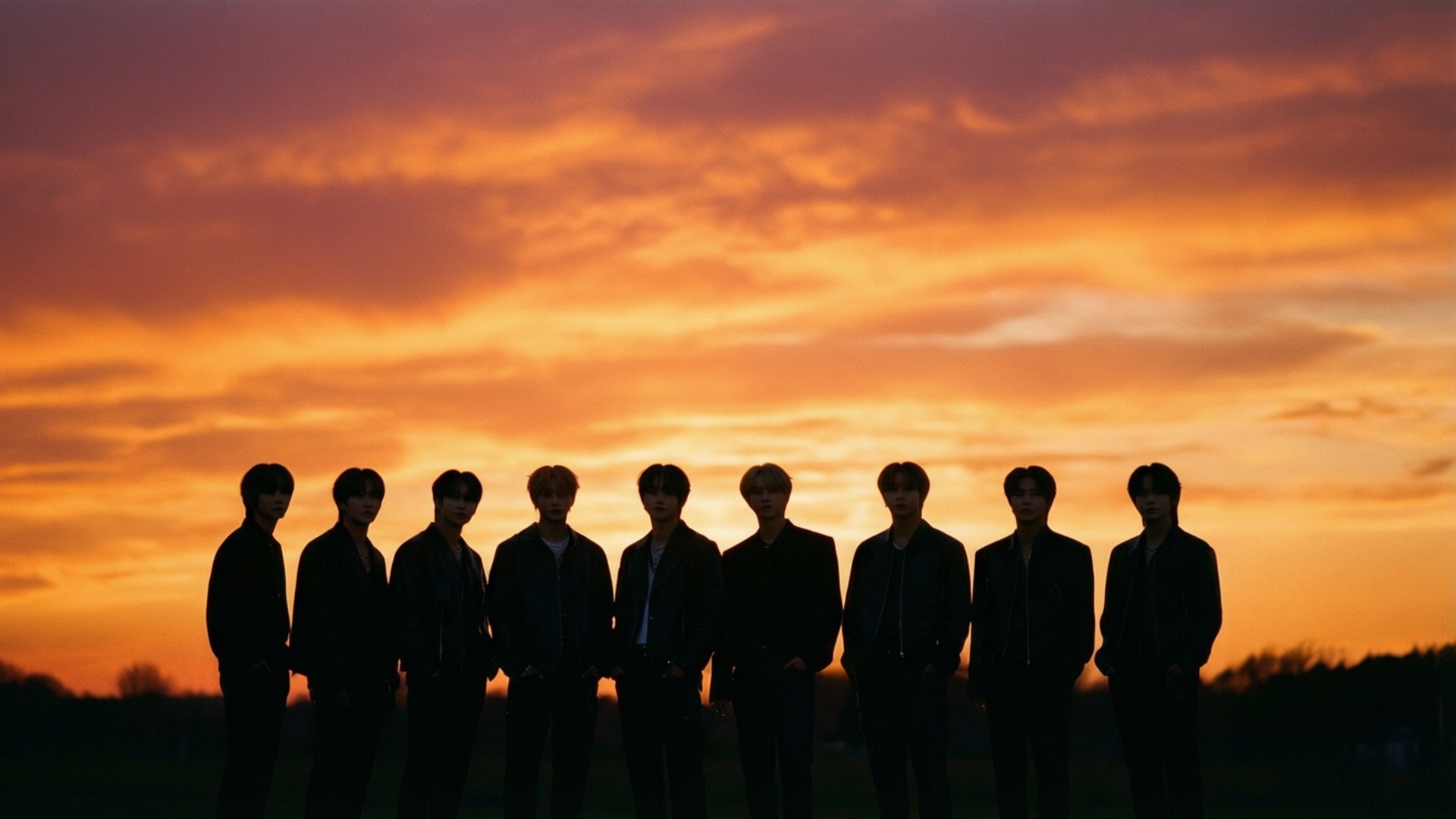 Silhouettes za Machweo Picha ya Ukuta