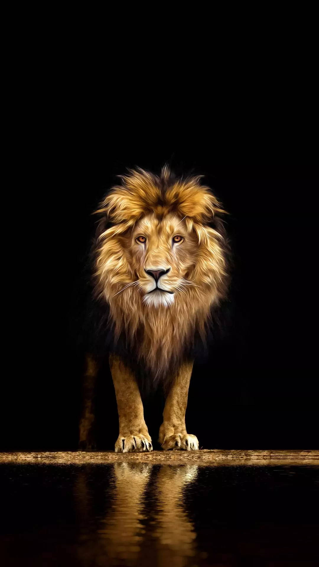 Simba Akijitafakari Simu Picha ya Ukuta