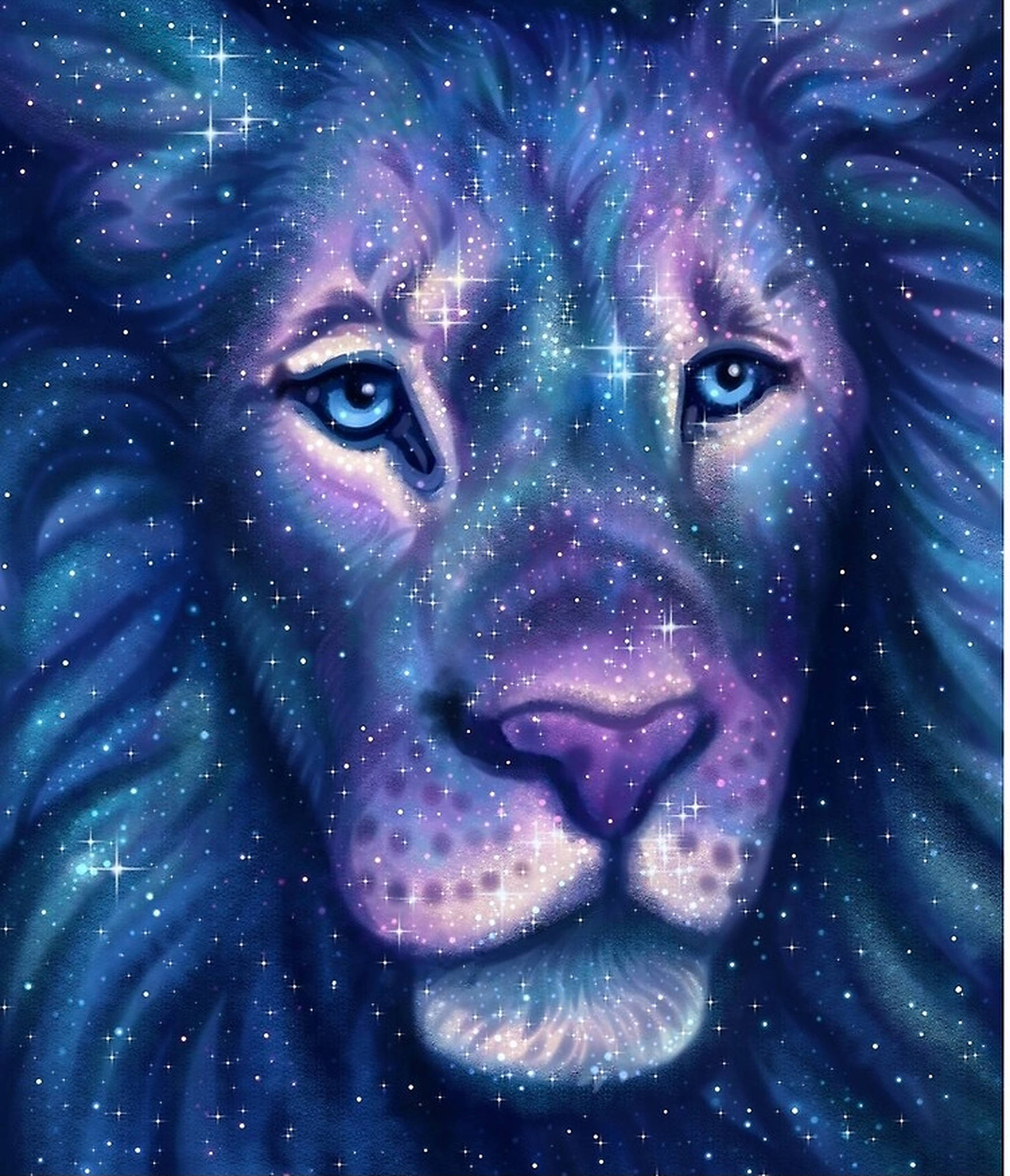 Simba wa Galaxy Mkuu Akivuma Katika Ulimwengu Usio na Mwisho Picha ya Ukuta