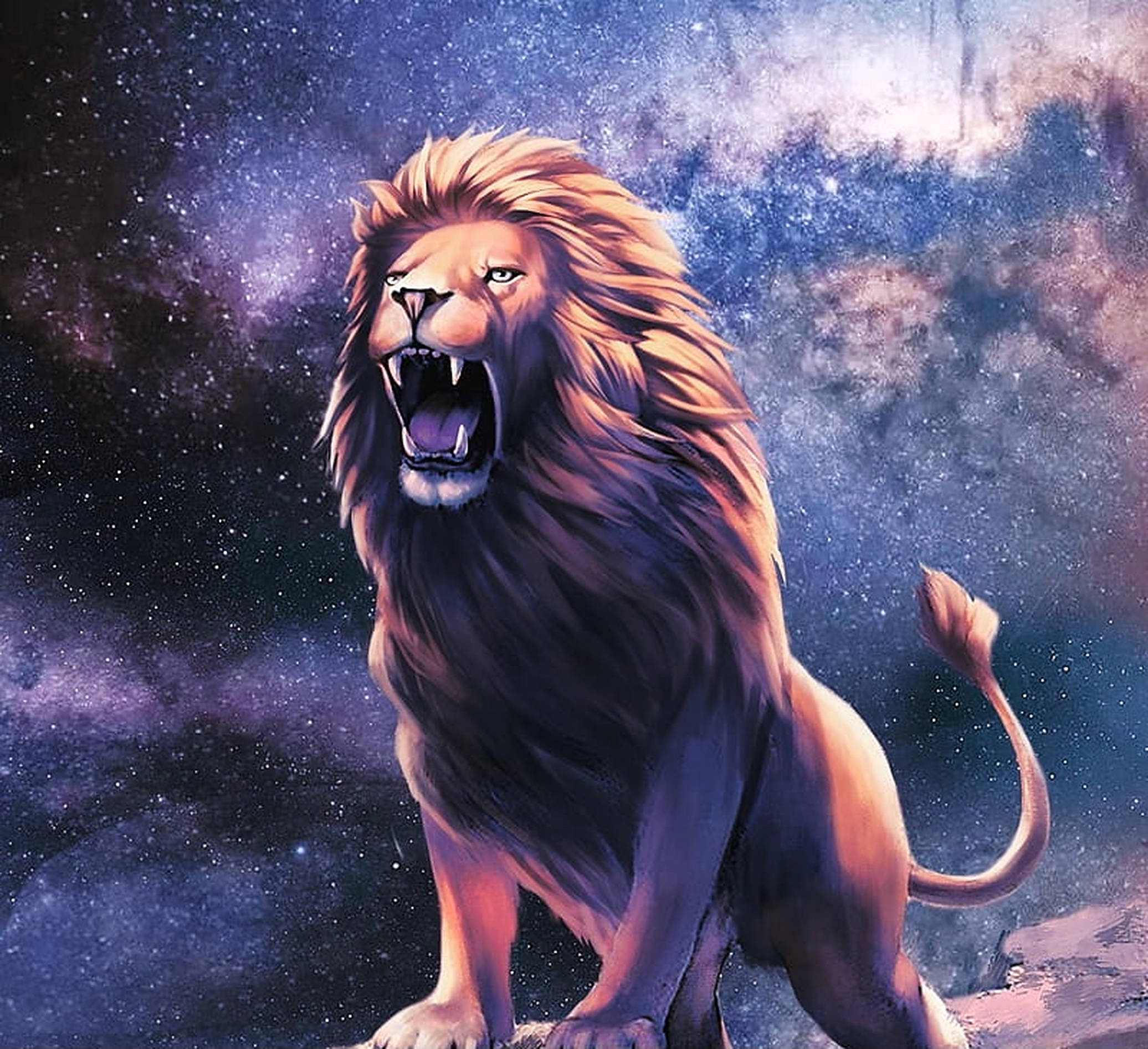 Simba wa Galaxy Akiongea Picha ya Ukuta