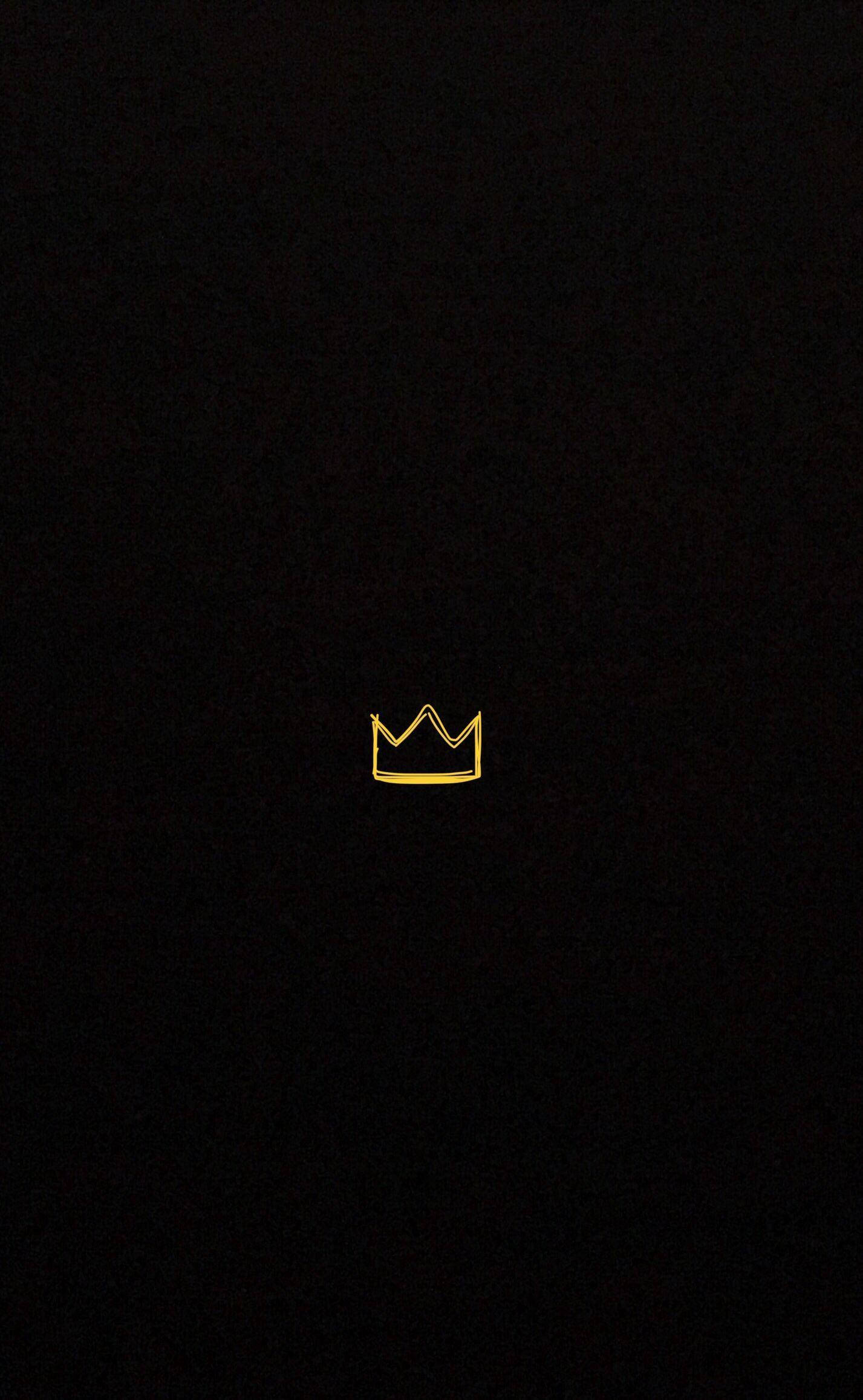 Simple Black Yellow Crown Picha ya Ukuta