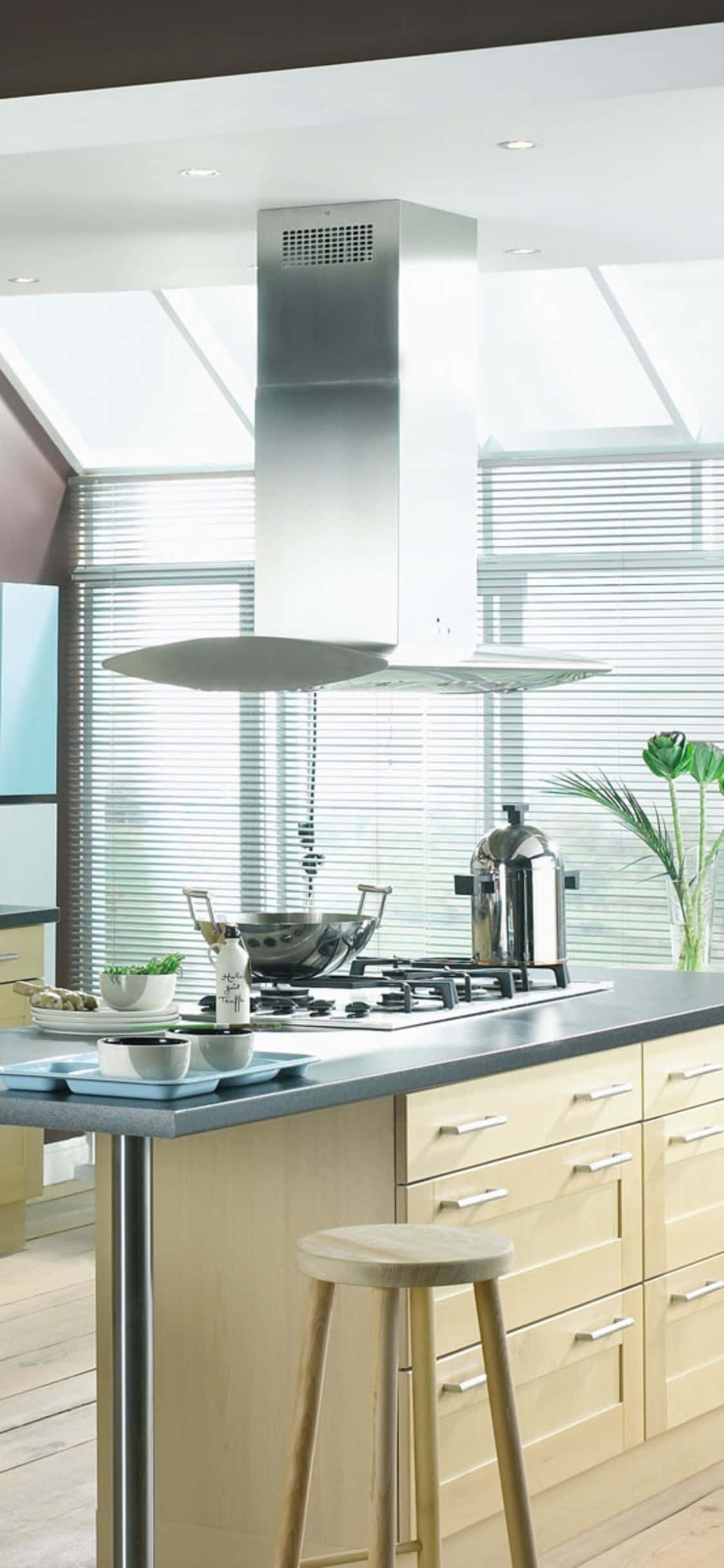 Simple Cooking Room iPhone Xs Kitchen Background Picha ya Ukuta