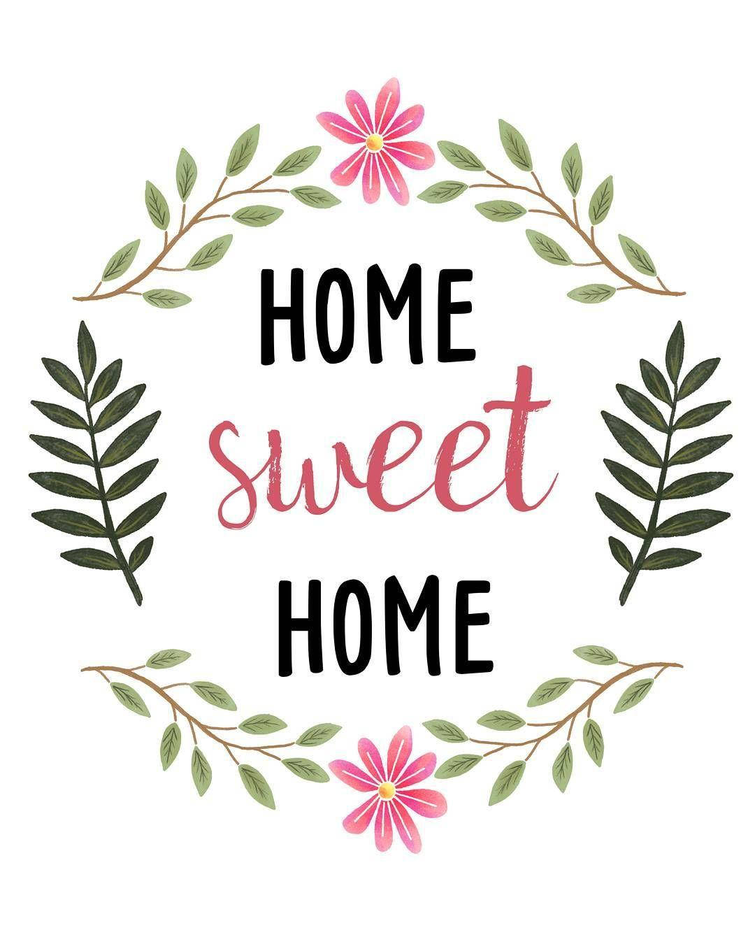 Simple Home Sweet Home Logo Picha ya Ukuta