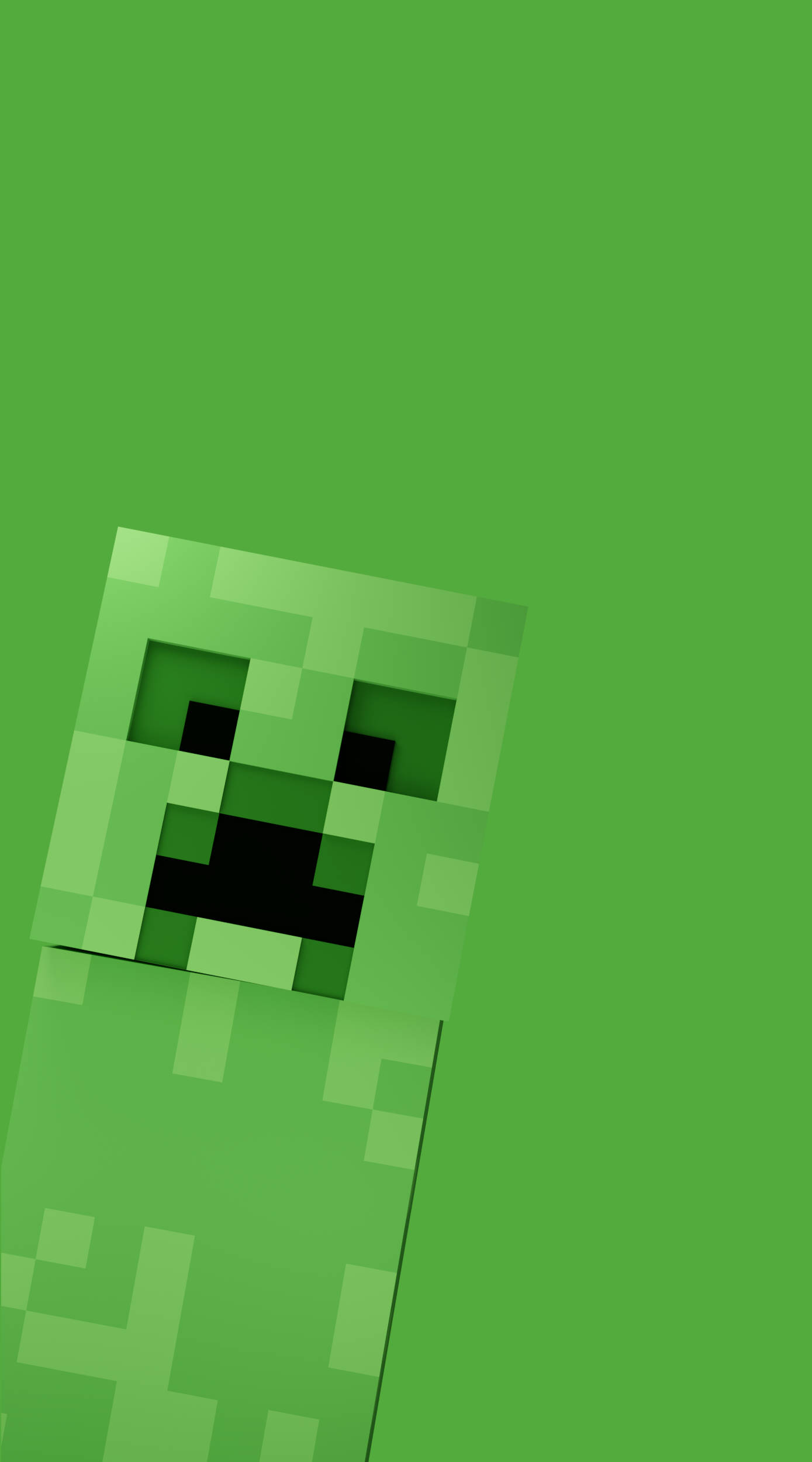 Simu Minecraft Kijani Creeper Picha ya Ukuta