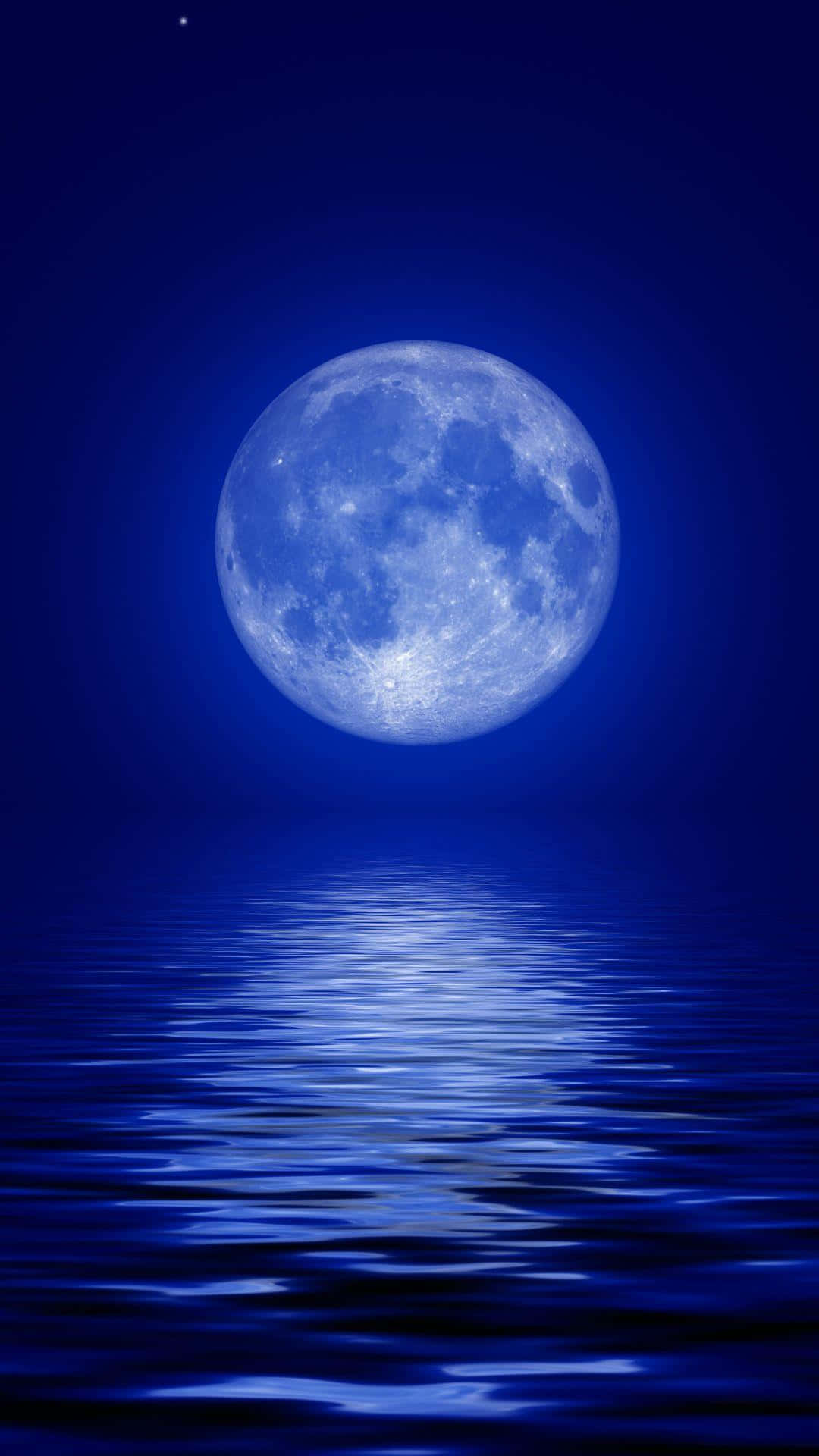 Simu ya Blue Moon ya iPhone Picha ya Ukuta