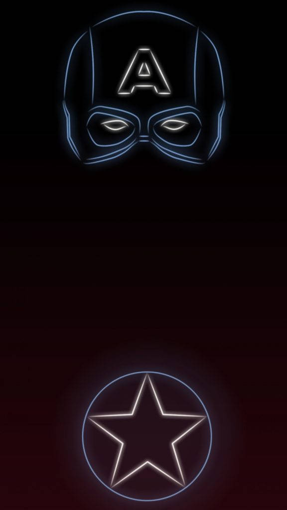 Simu ya Captain America Neon Picha ya Ukuta