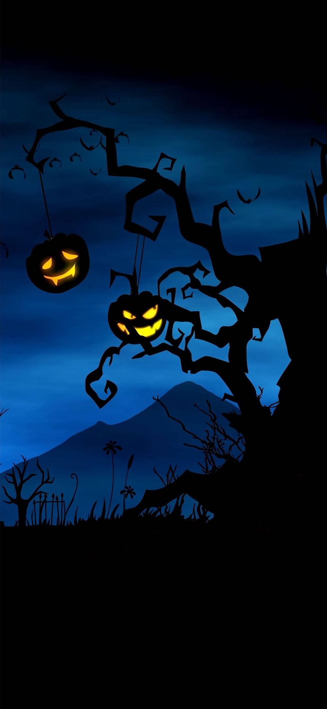 Simu ya Halloween ya Haunted Forest Picha ya Ukuta