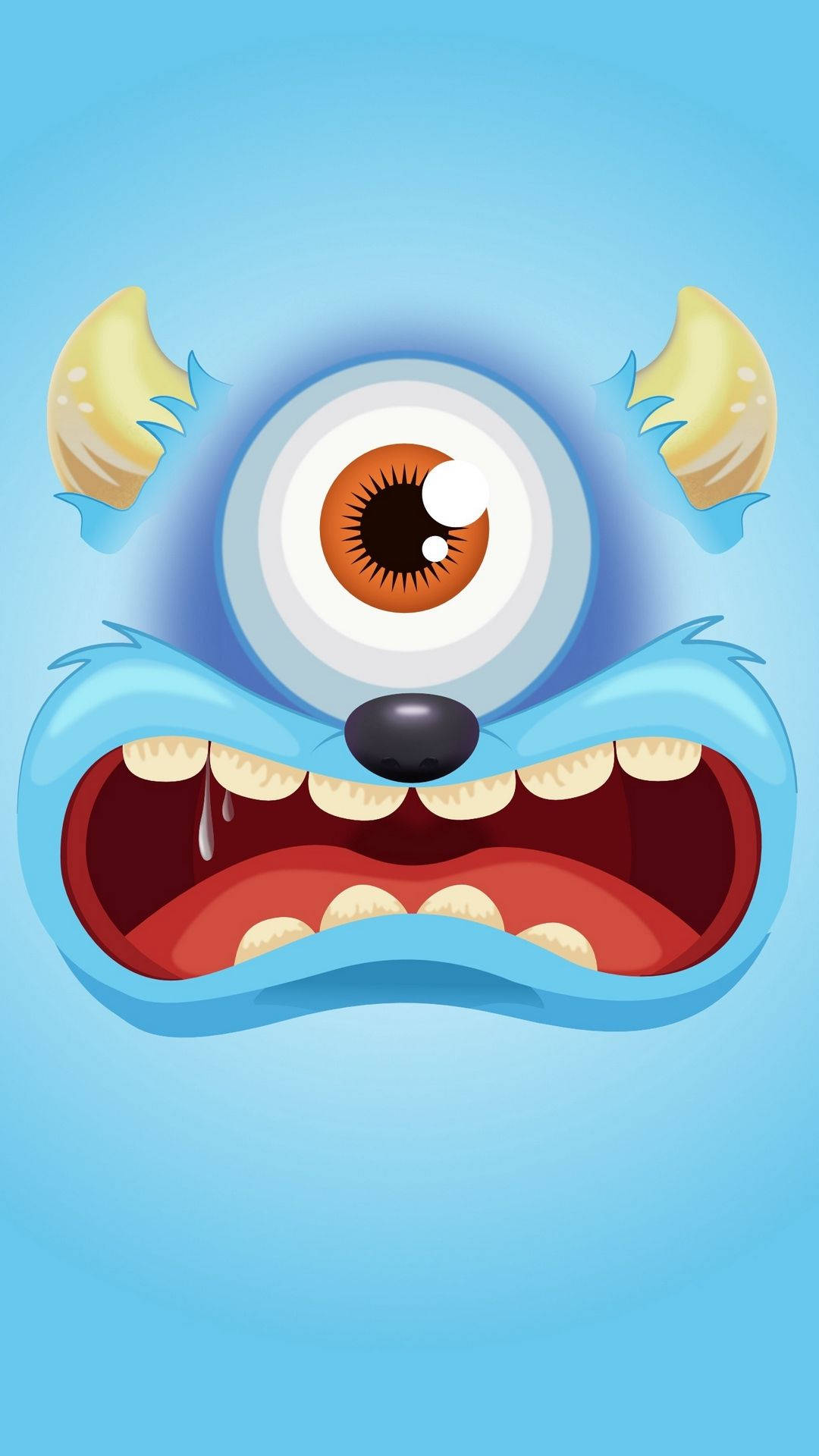 Simu ya Halloween ya Jitu la Jicho la Bluu Picha ya Ukuta