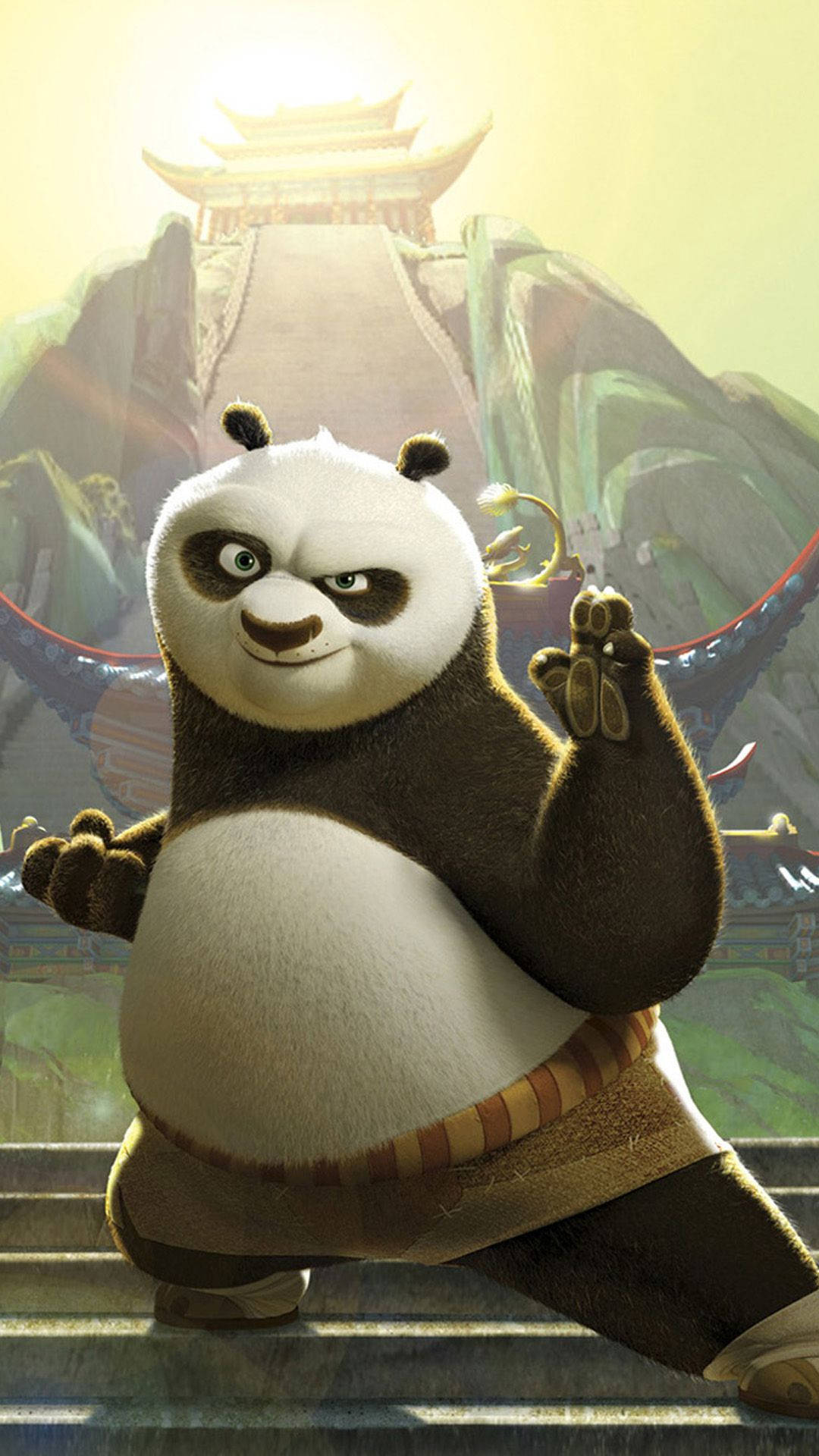 Simu ya Katuni ya Kung Fu Panda Picha ya Ukuta