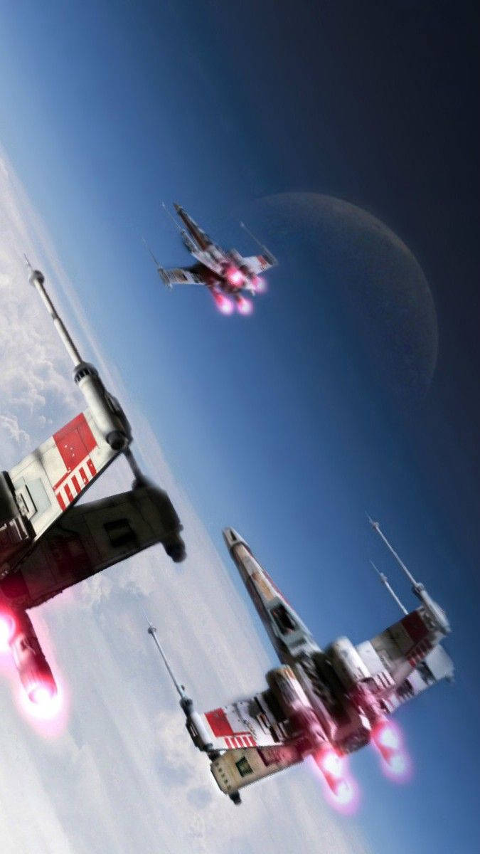 Simu ya Kiganjani ya X-Wings Star Wars Picha ya Ukuta