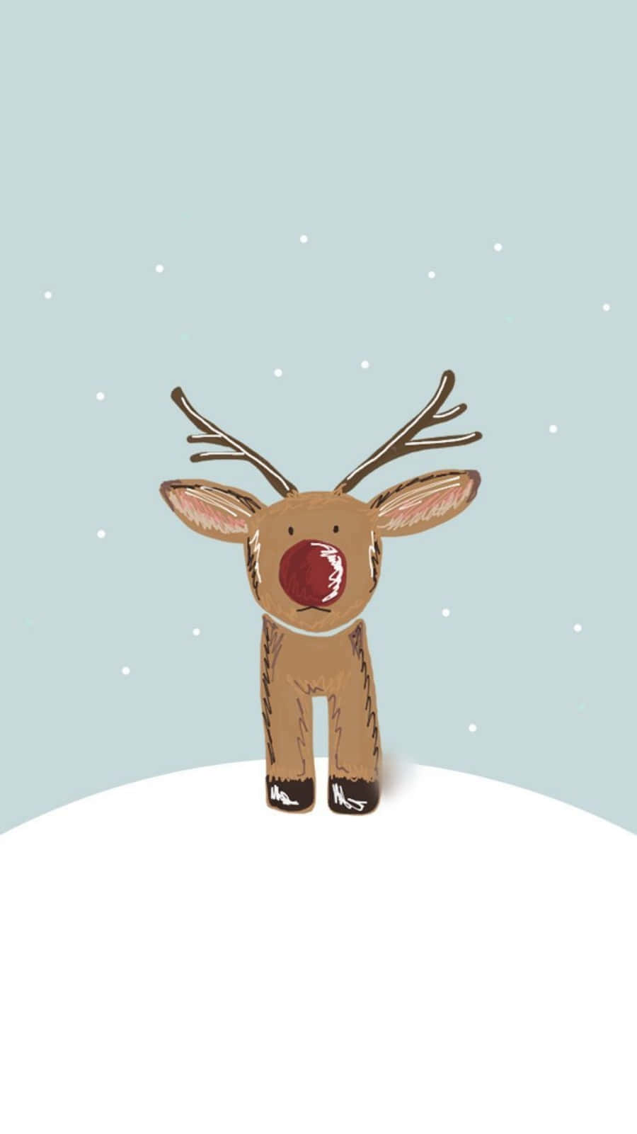Simu ya Krismasi ya Reindeer Mwekundu Mwenye Kuwa Mzuri Picha ya Ukuta