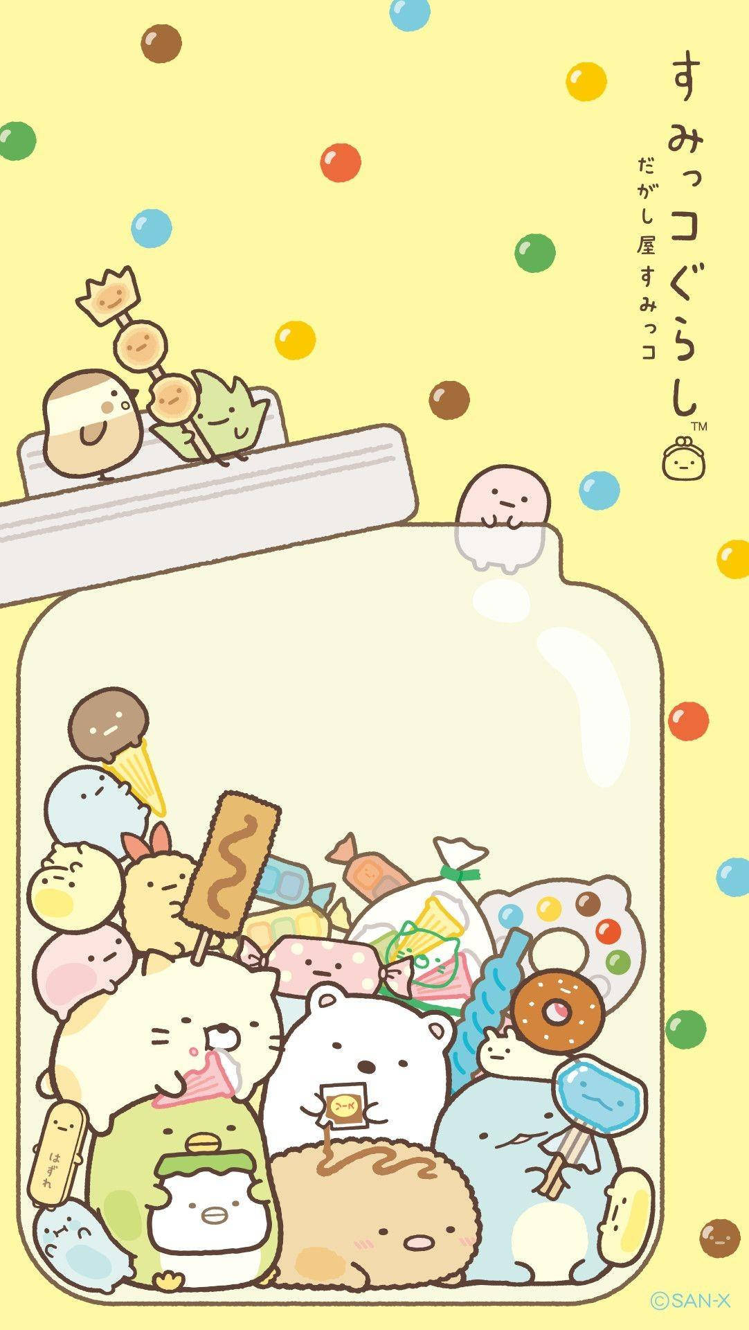 Simu ya Kupendeza ya Sumikko Gurashi Aesthetic Picha ya Ukuta