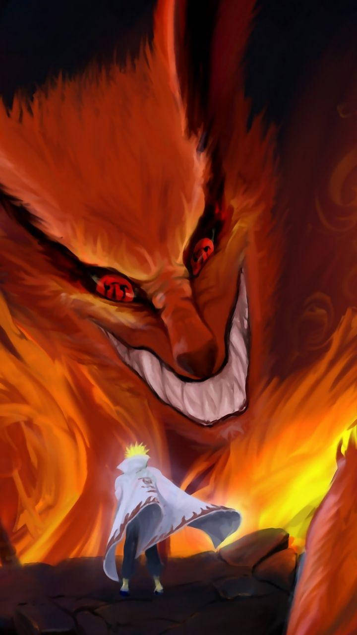 Simu ya Minato na Kurama Naruto Picha ya Ukuta