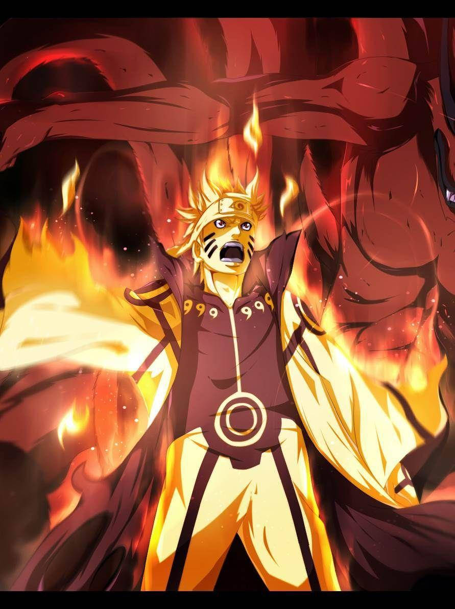 Simu ya Naruto akiwa katika Hali ya Sita ya Hekima Picha ya Ukuta