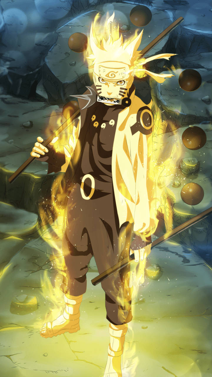 Simu ya Naruto Ikiwaka Moto Picha ya Ukuta