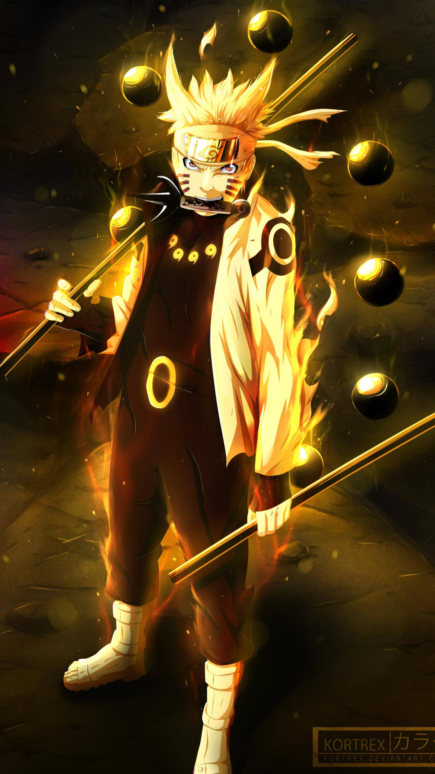 Simu ya Naruto Mwenye Njia Sita za Hekima Picha ya Ukuta