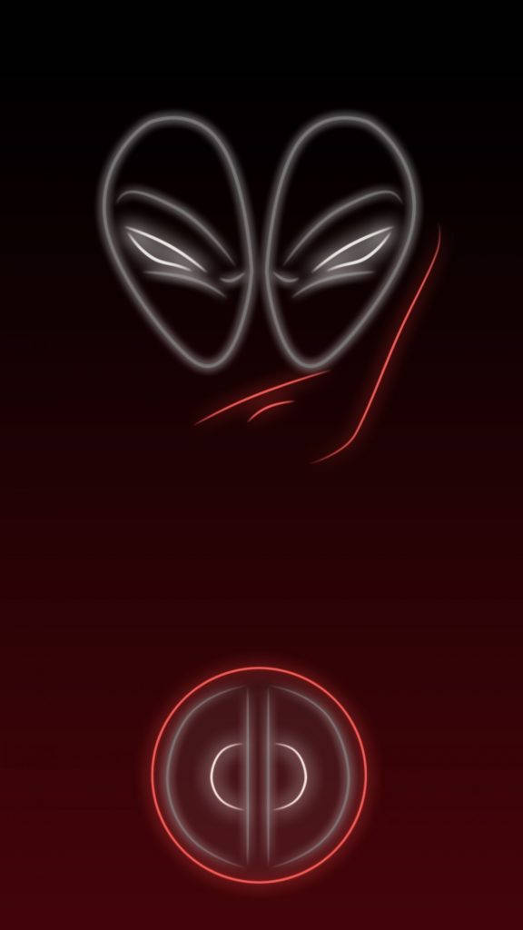 Simu ya Neon ya Deadpool Picha ya Ukuta
