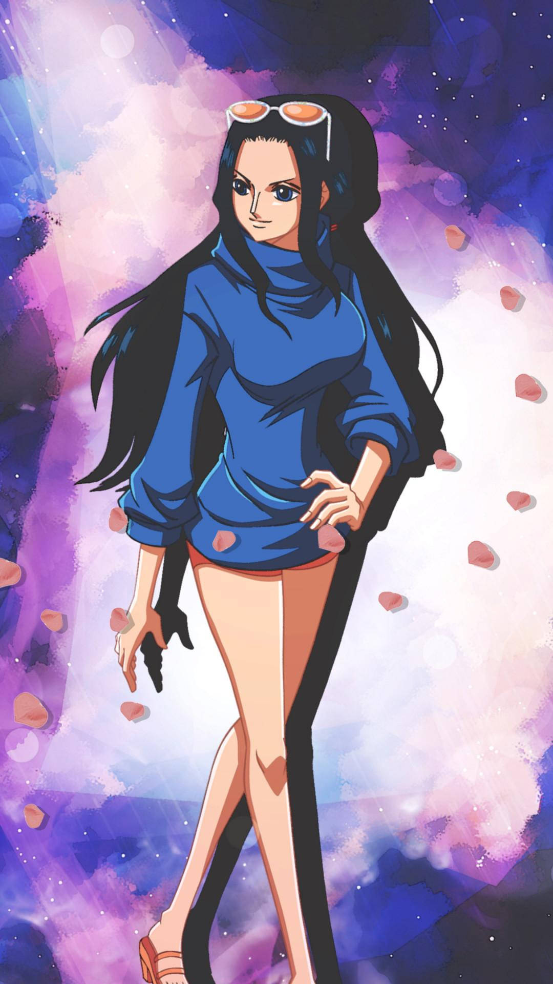 Simu ya One Piece Boa Katika Sweta ya Bluu Picha ya Ukuta