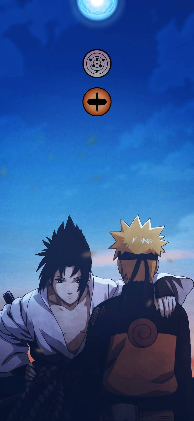 Simu ya Sasuke na Naruto Picha ya Ukuta
