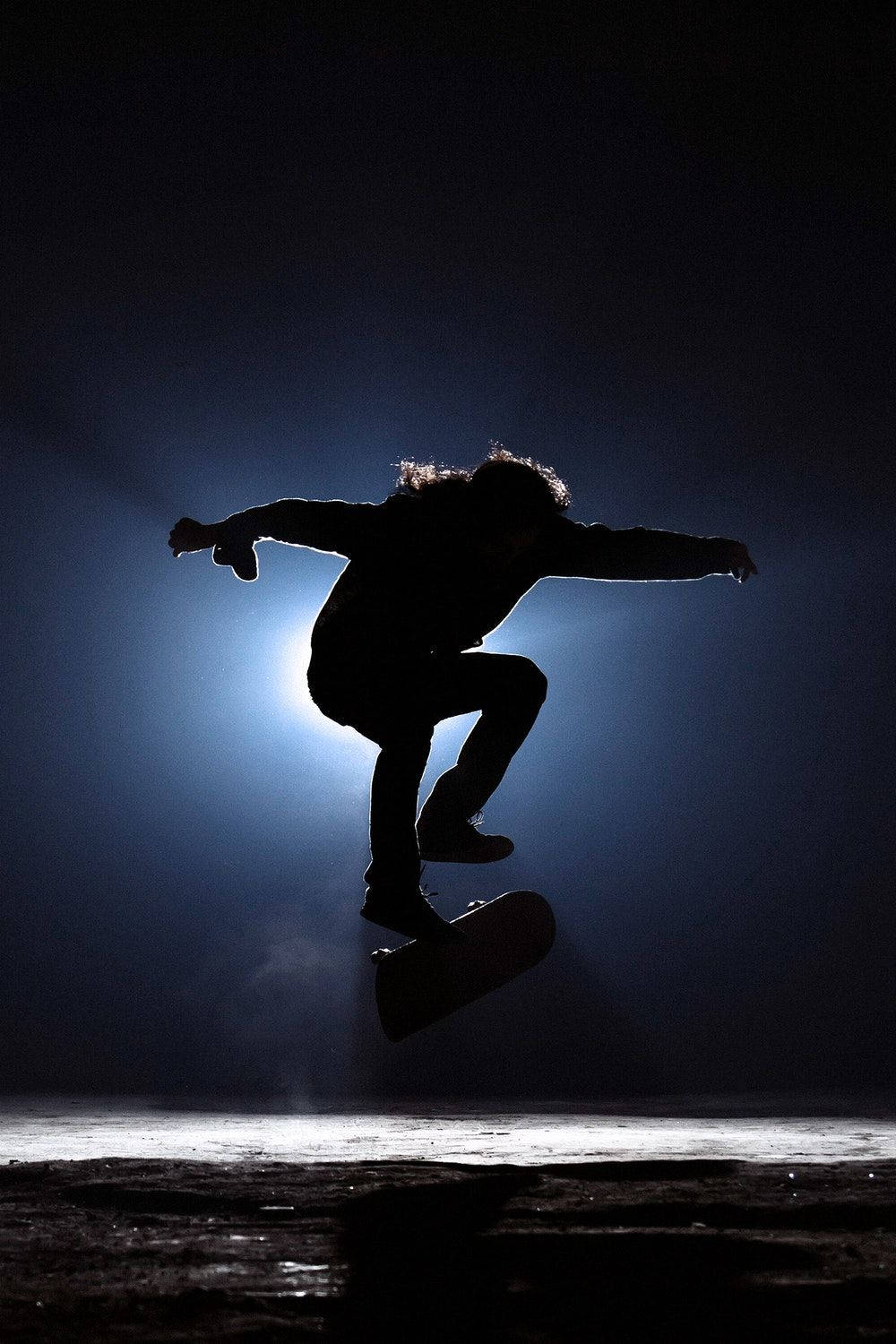 Skateboarding Silhouette Sports Mobile Picha ya Ukuta