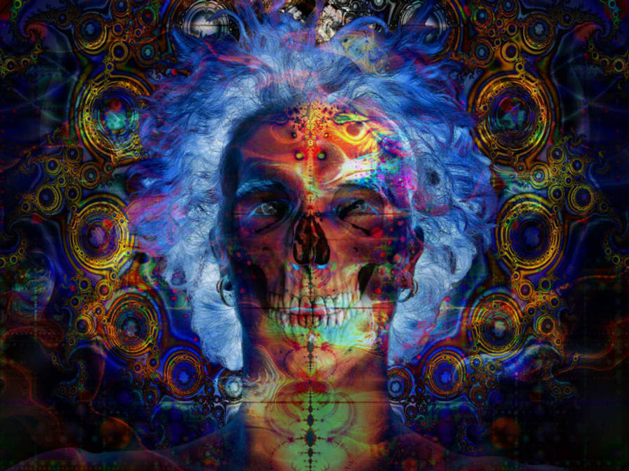 Skeleton wa Pete za Trippy Mwitu Picha ya Ukuta