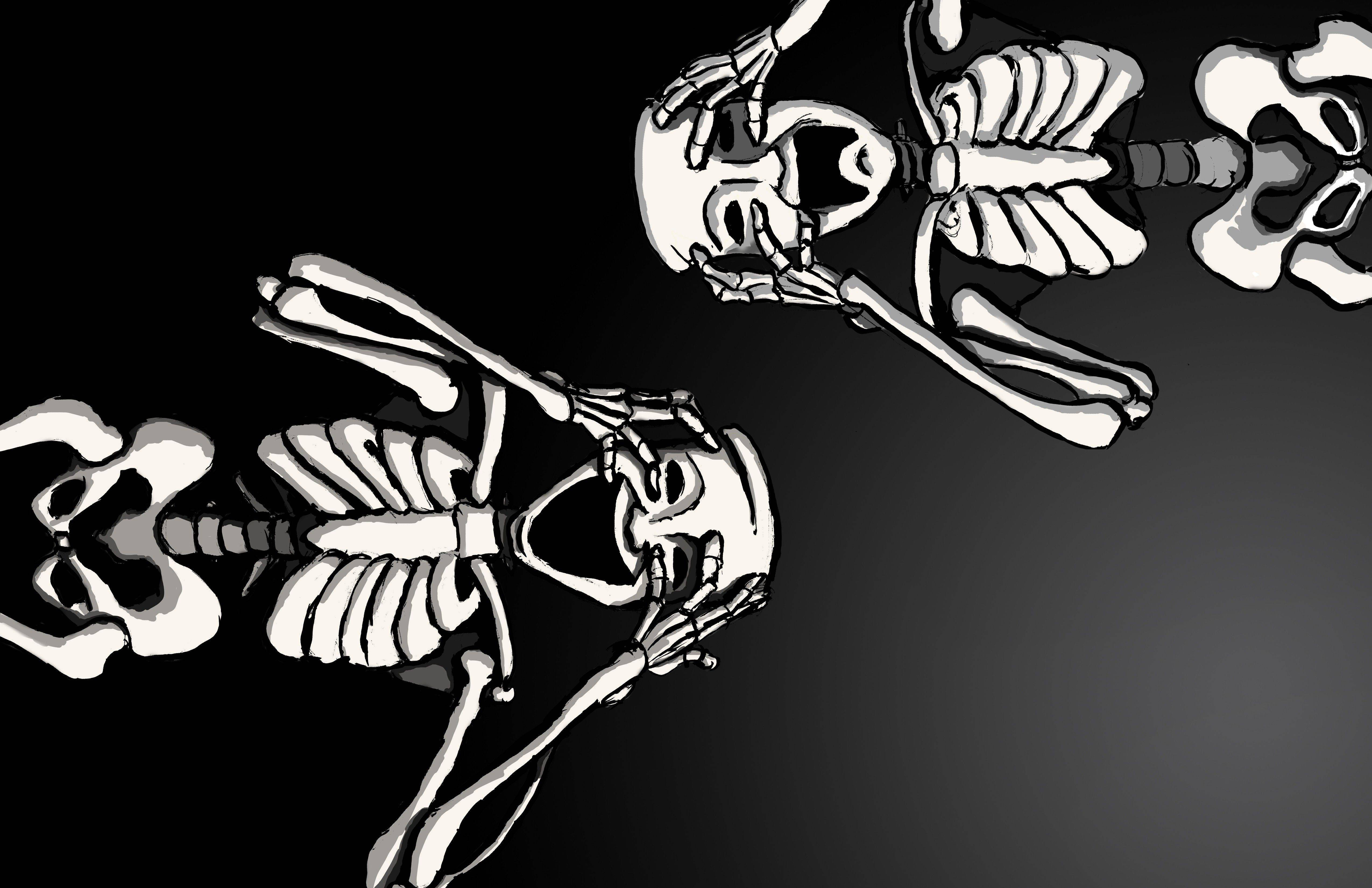 Skeleton ya Vinyago vya Theatre kwa Kompyuta Picha ya Ukuta