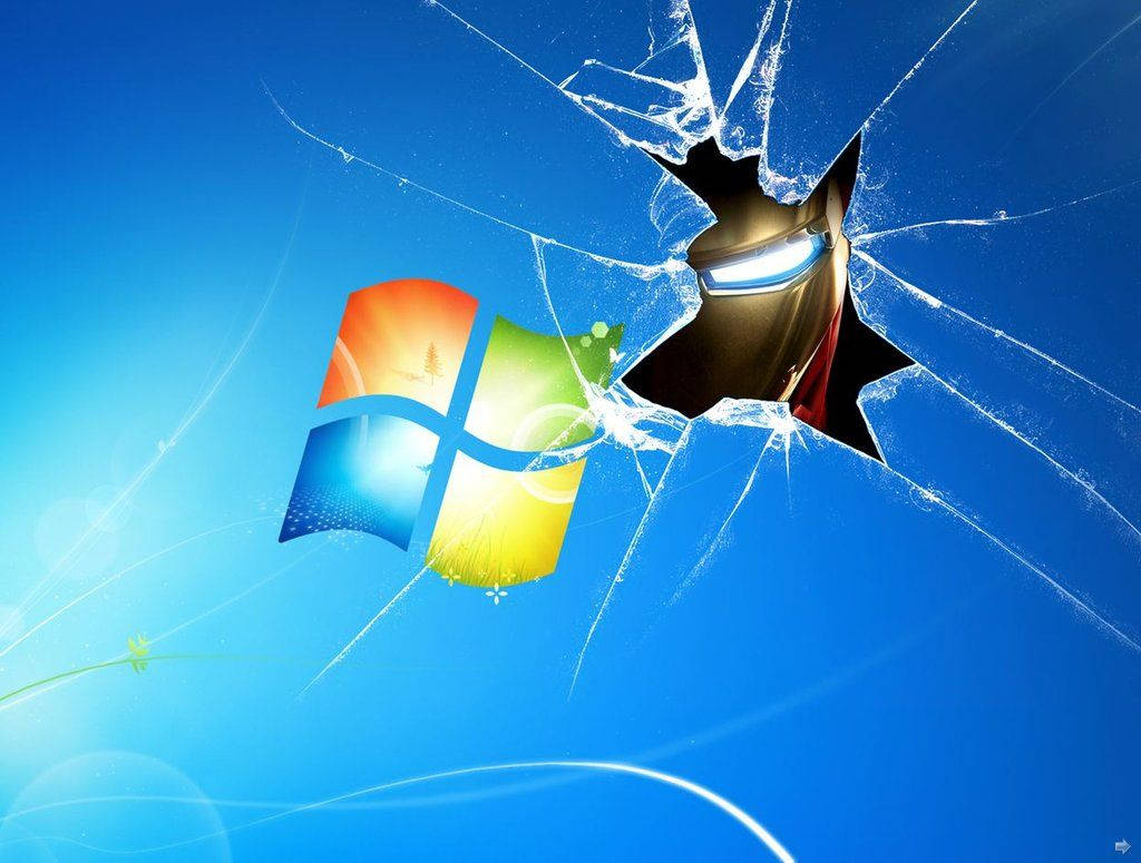 Skrini Iliyovunjika ya Windows ya Iron Man Picha ya Ukuta