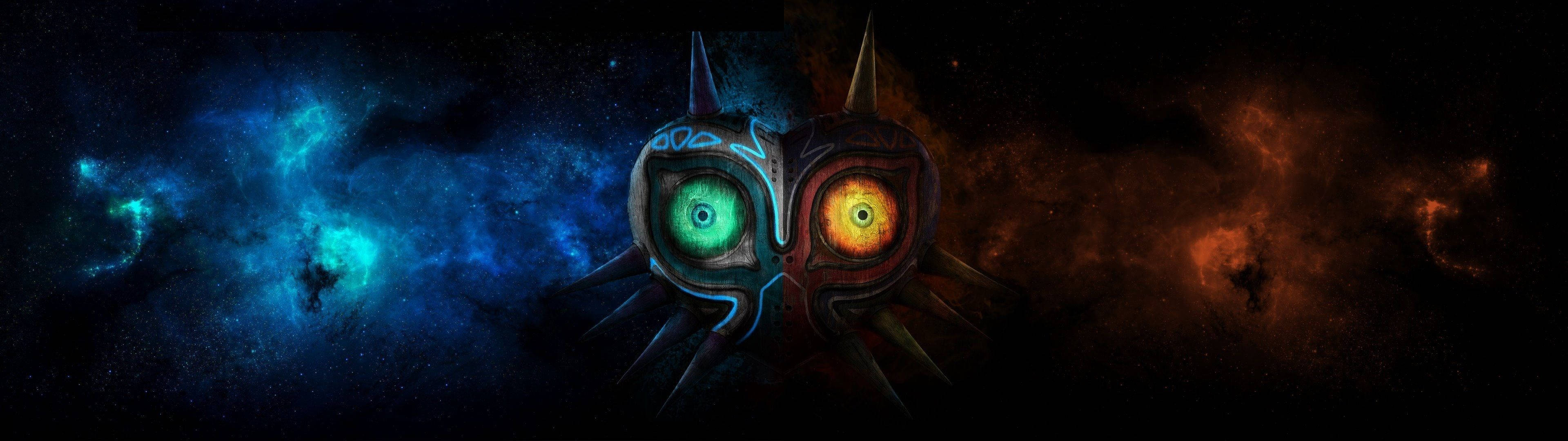 Skrini Mbili ya Skull Kid Majora's Mask Picha ya Ukuta