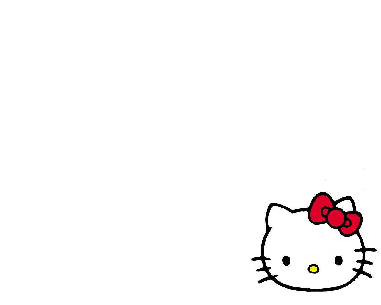 Skrini Nyeupe Yenye Hello Kitty Picha ya Ukuta