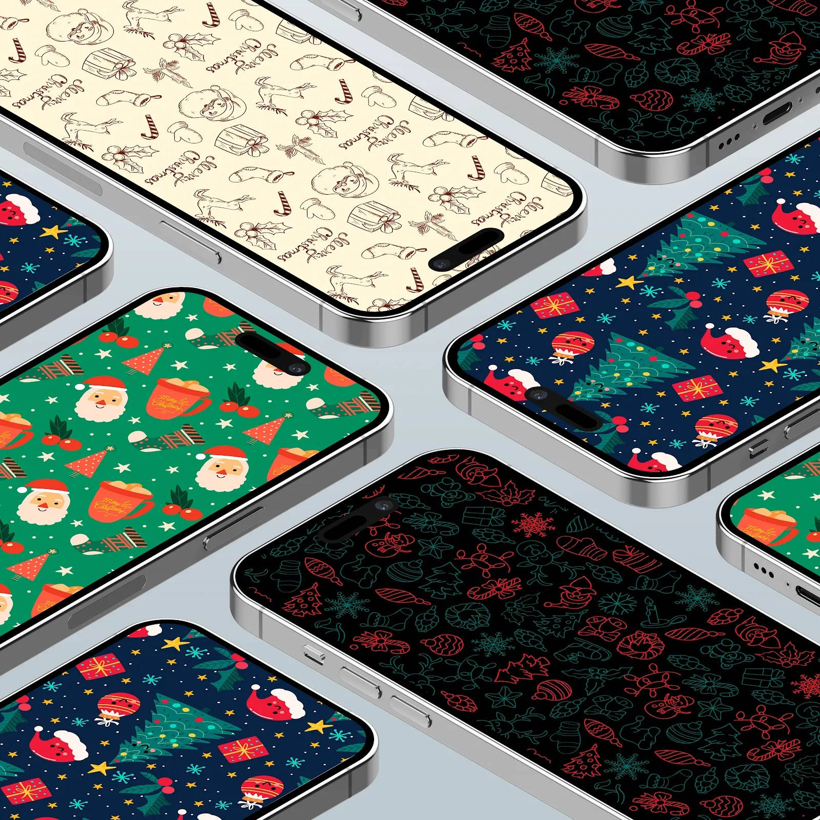 Skrini ya iPhone ya Preppy Krismasi Picha ya Ukuta