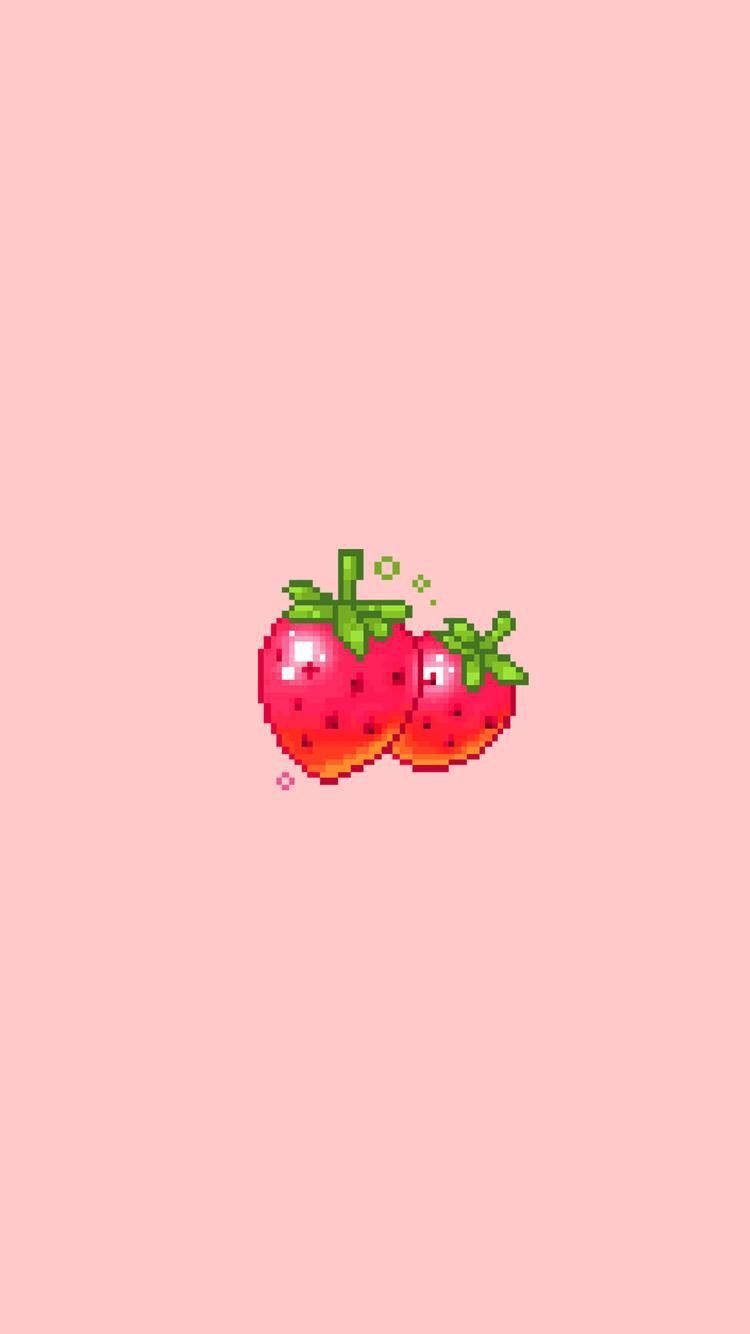 Skrini ya iPhone yenye Mandhari ya Strawberry Tamu Picha ya Ukuta