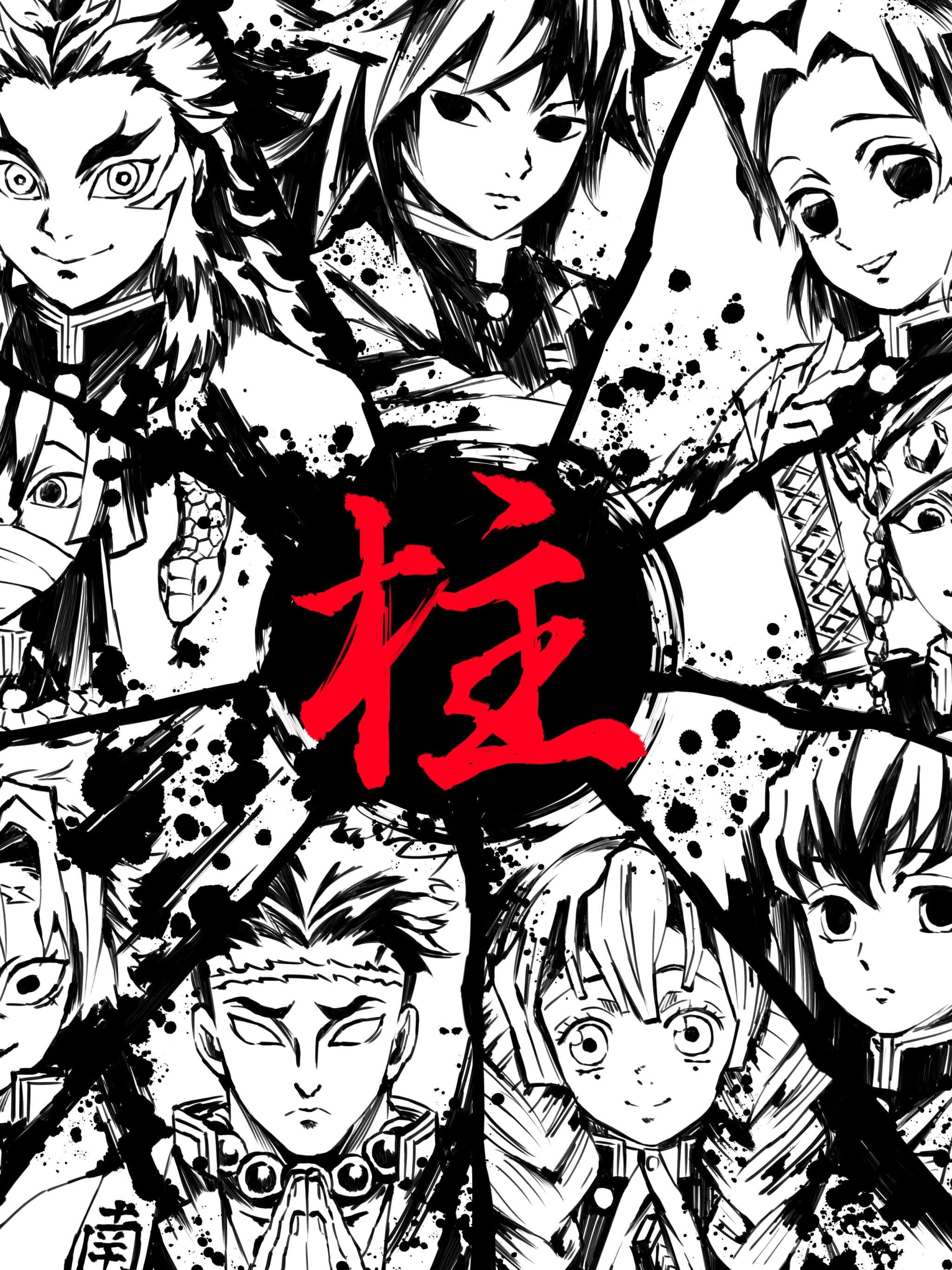 Skrini ya Kufunga ya iPhone ya Demon Slayer Manga Picha ya Ukuta