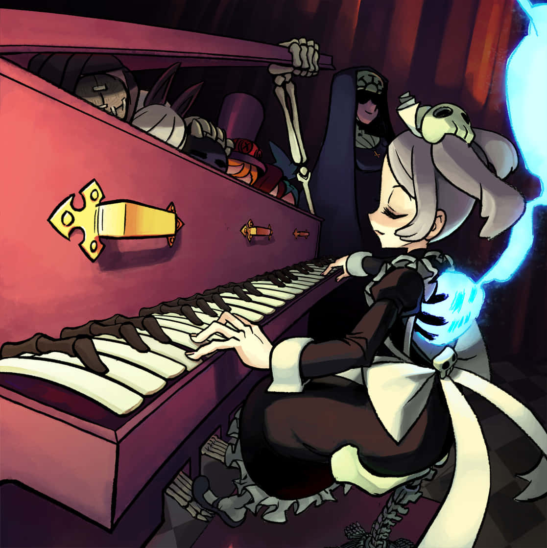Skullgirls Bloody Marie Akipiga Piano Picha ya Ukuta