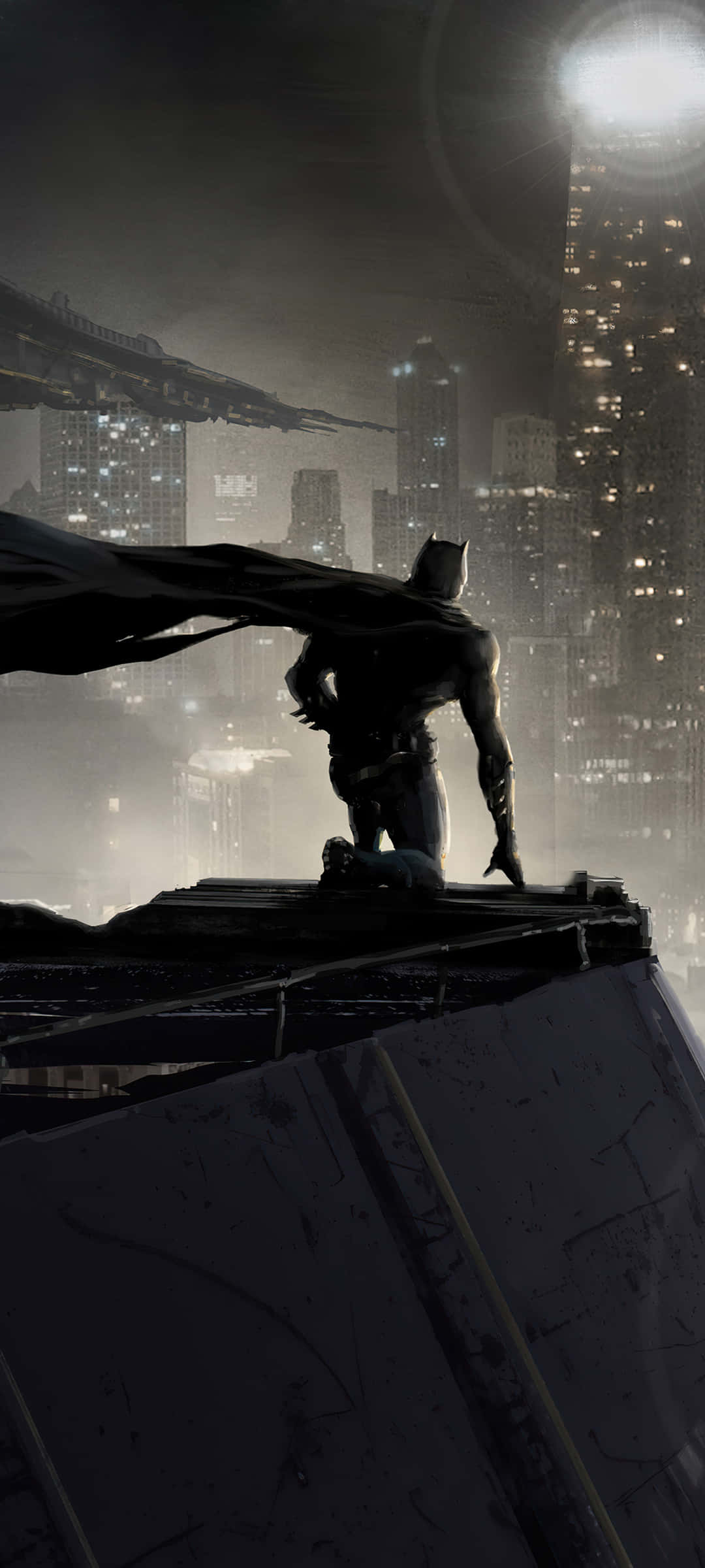 Skyscape of Batman City illuminated by the stars Picha ya Ukuta