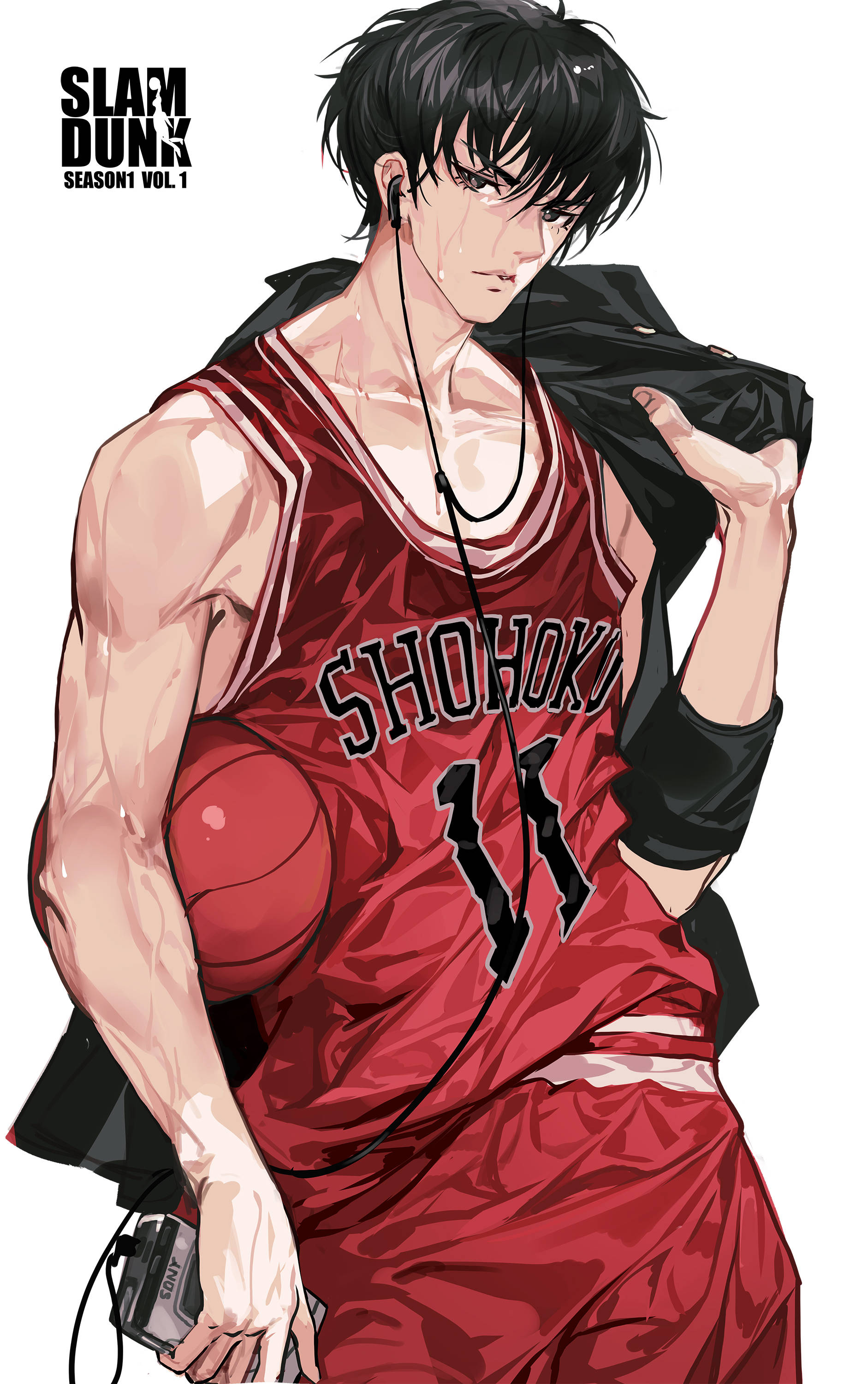 Slam Dunk Rukawa Portrait Picha ya Ukuta