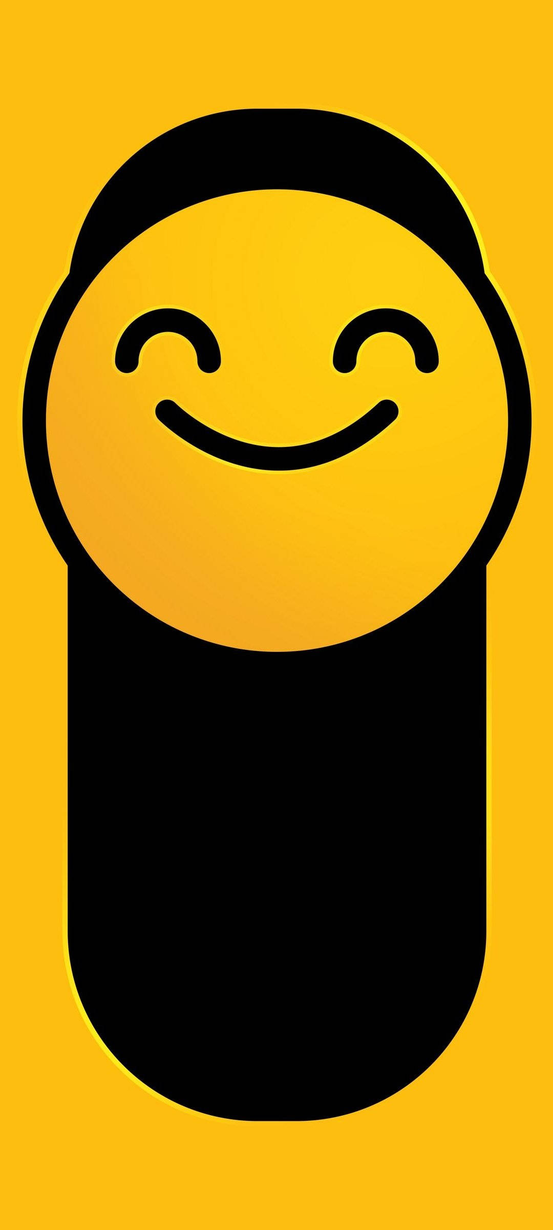 Smiley Face Black And Yellow Picha ya Ukuta