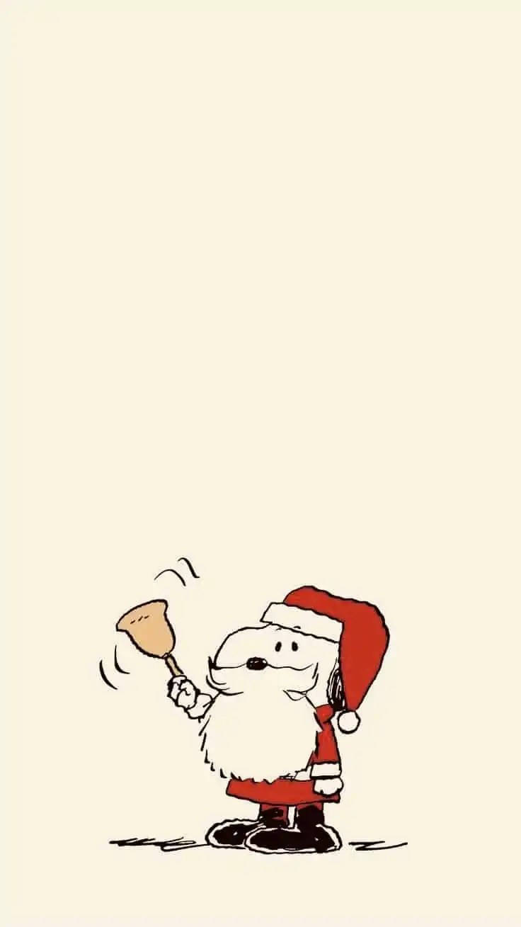 Snoopy Kama Santa Krismasi iPhone Picha ya Ukuta