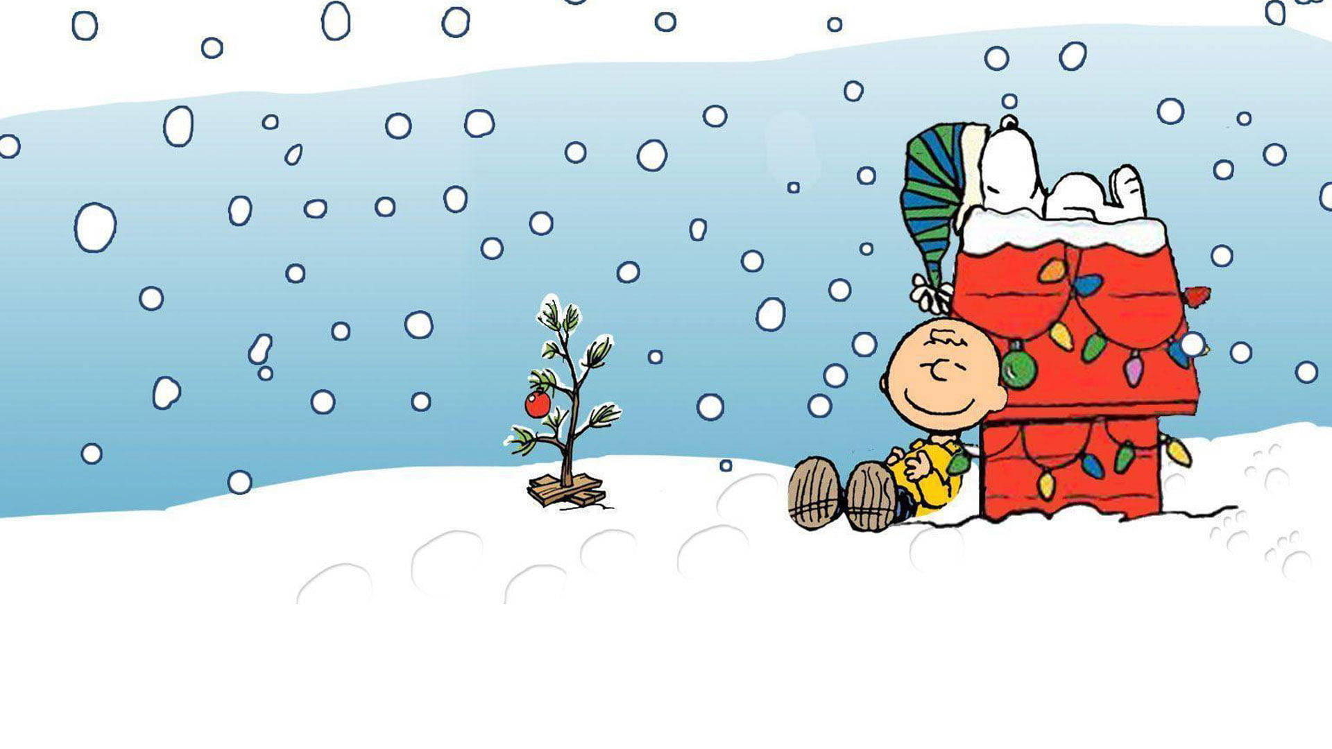 Snoopy Krismasi Charlie Snow Picha ya Ukuta