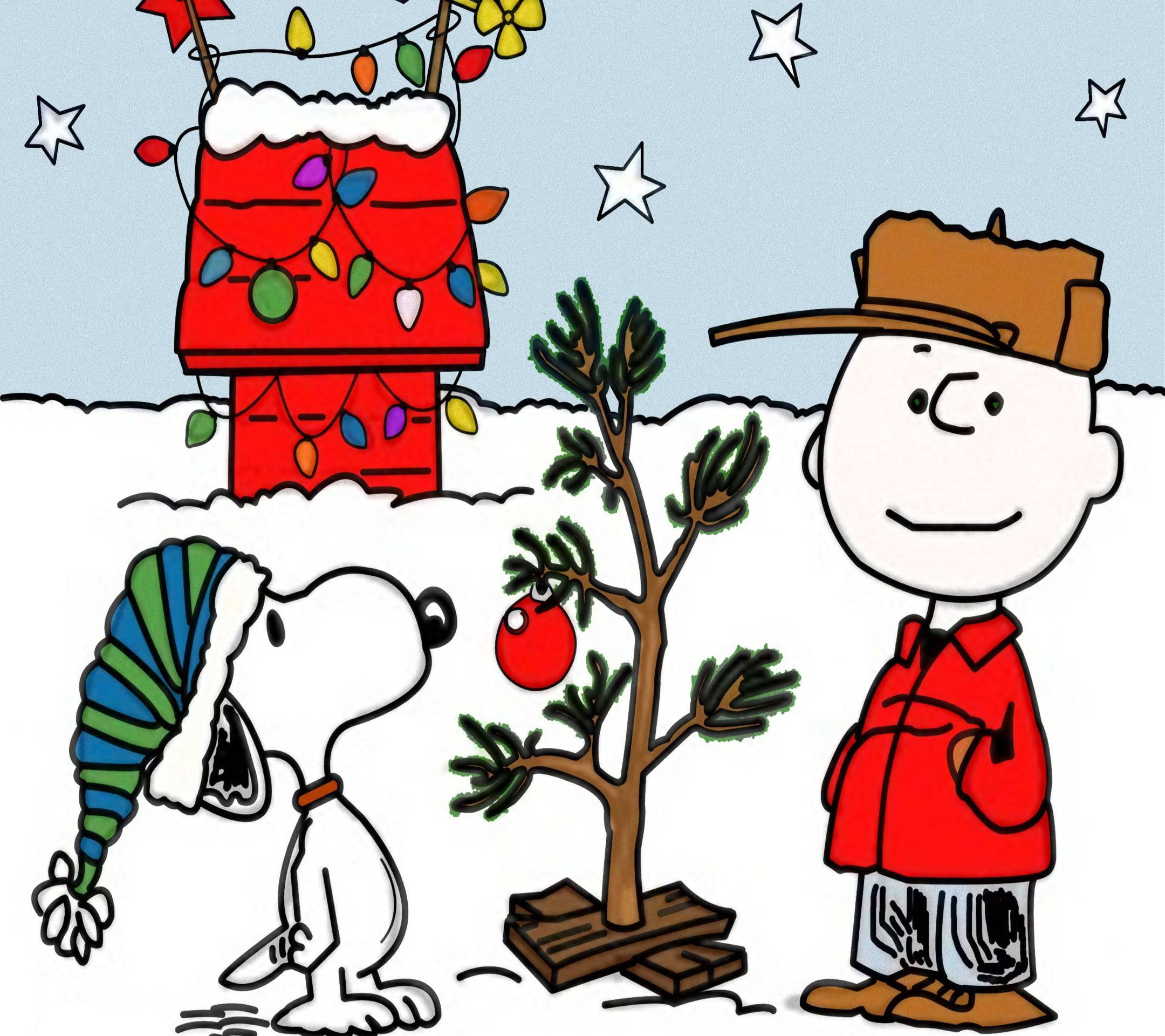 Snoopy Krismasi Nyota Picha ya Ukuta