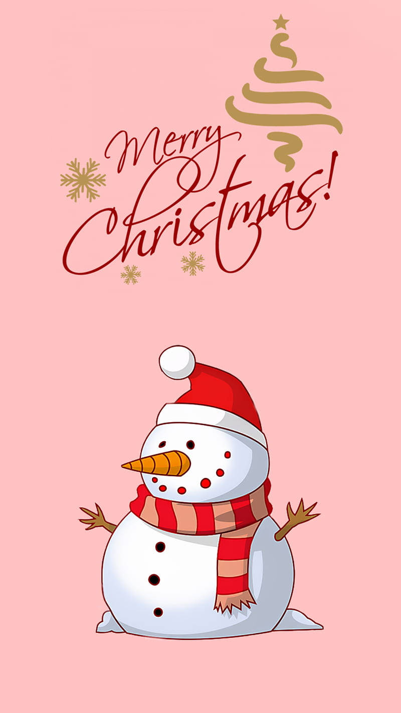 Snowman Rahisi wa Krismasi Picha ya Ukuta