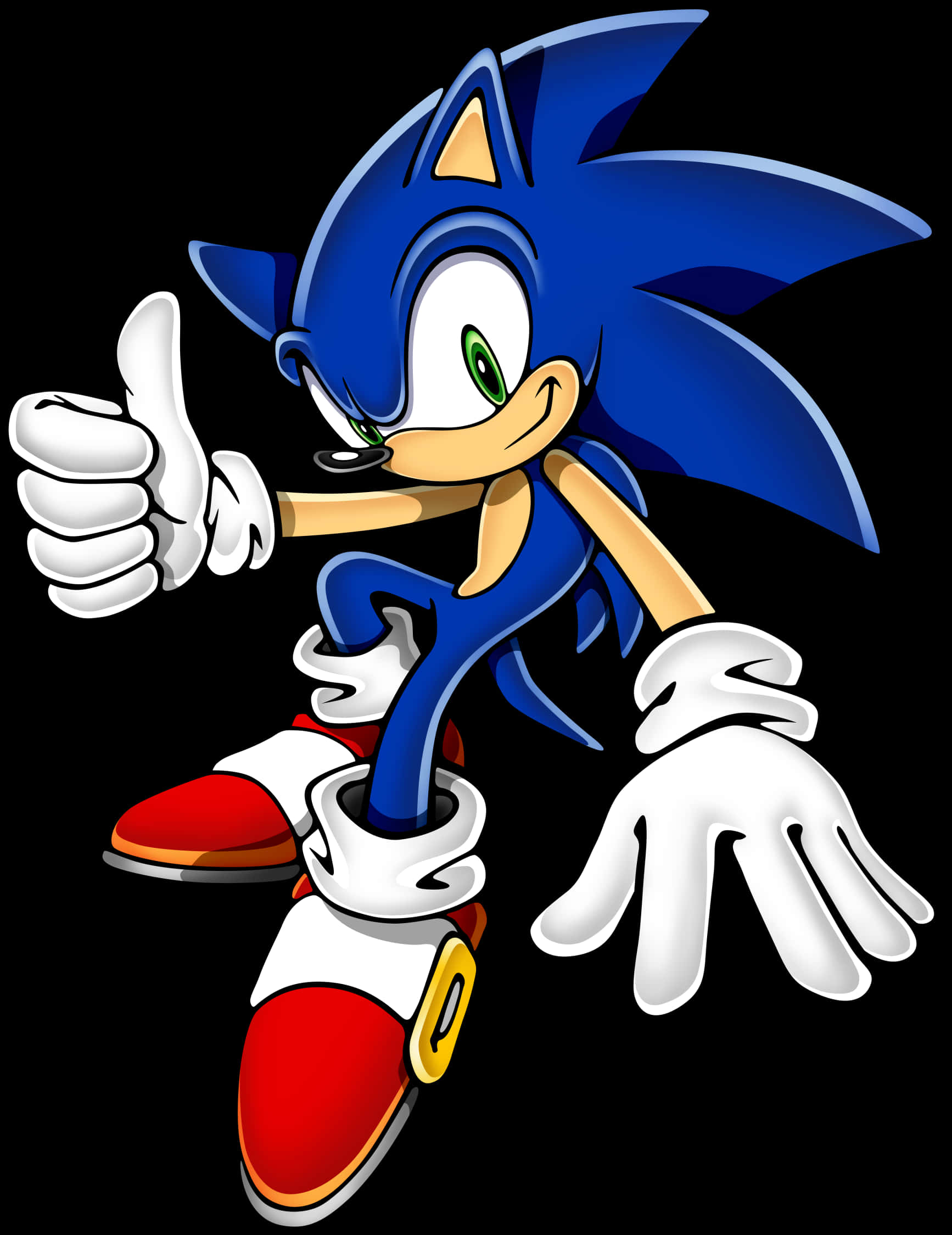 Sonic anasema pozi la kidole gumba Picha ya Ukuta