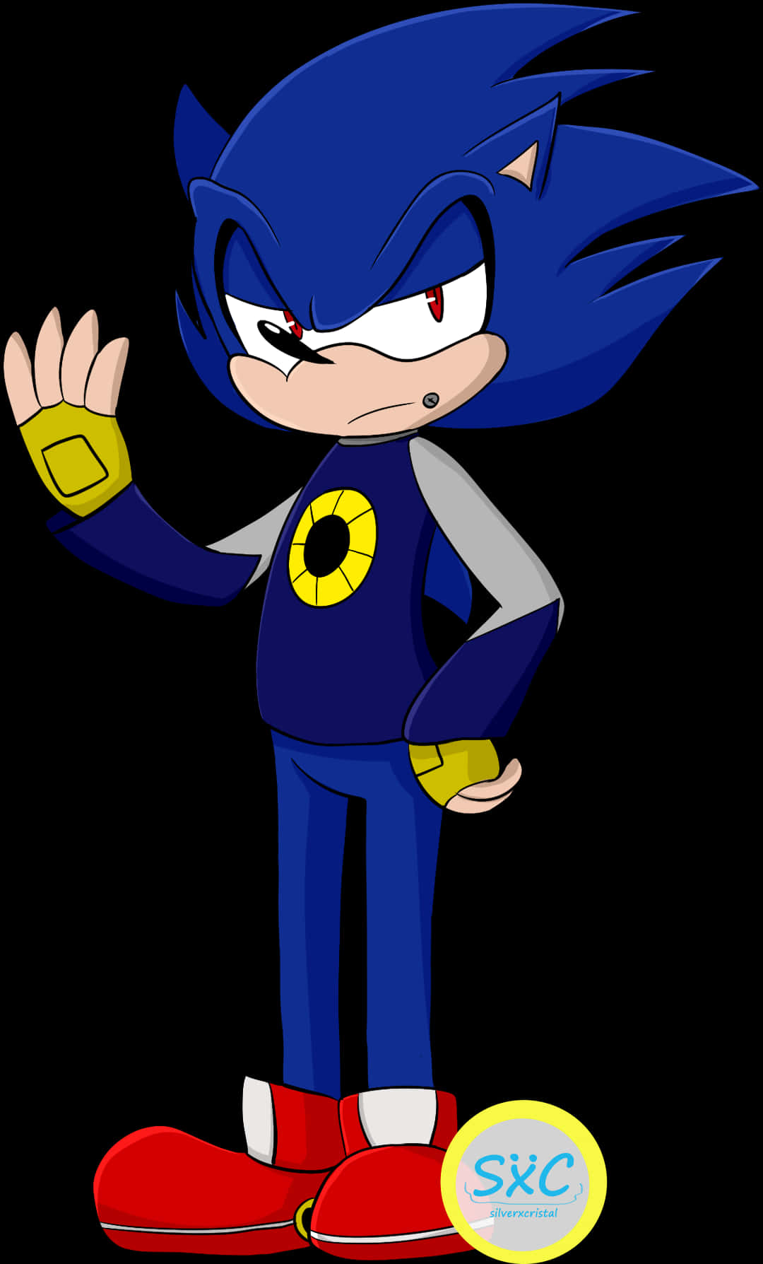 Sonic_ Tabia_ Uhuishaji_ Mkao Picha ya Ukuta