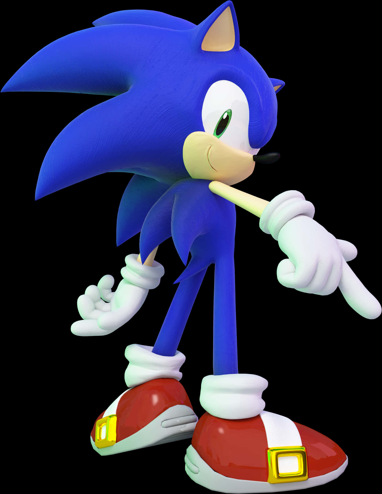 Sonic_ The_ Hedgehog_ Akiwa_ Katika_ Mkao_ wa_ Kufikiria Picha ya Ukuta
