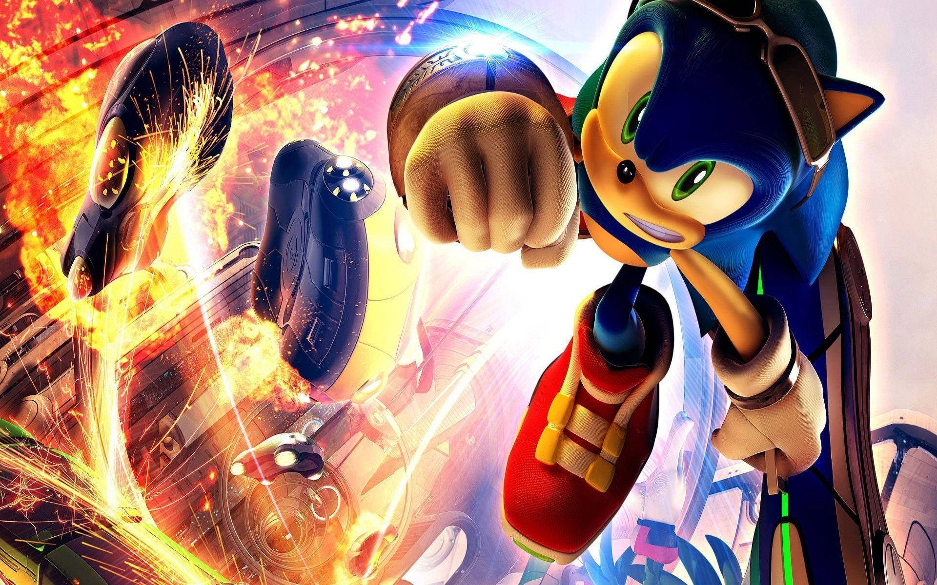 Sonic the Hedgehog Anapita Jijini Kwa Kasi! Picha ya Ukuta