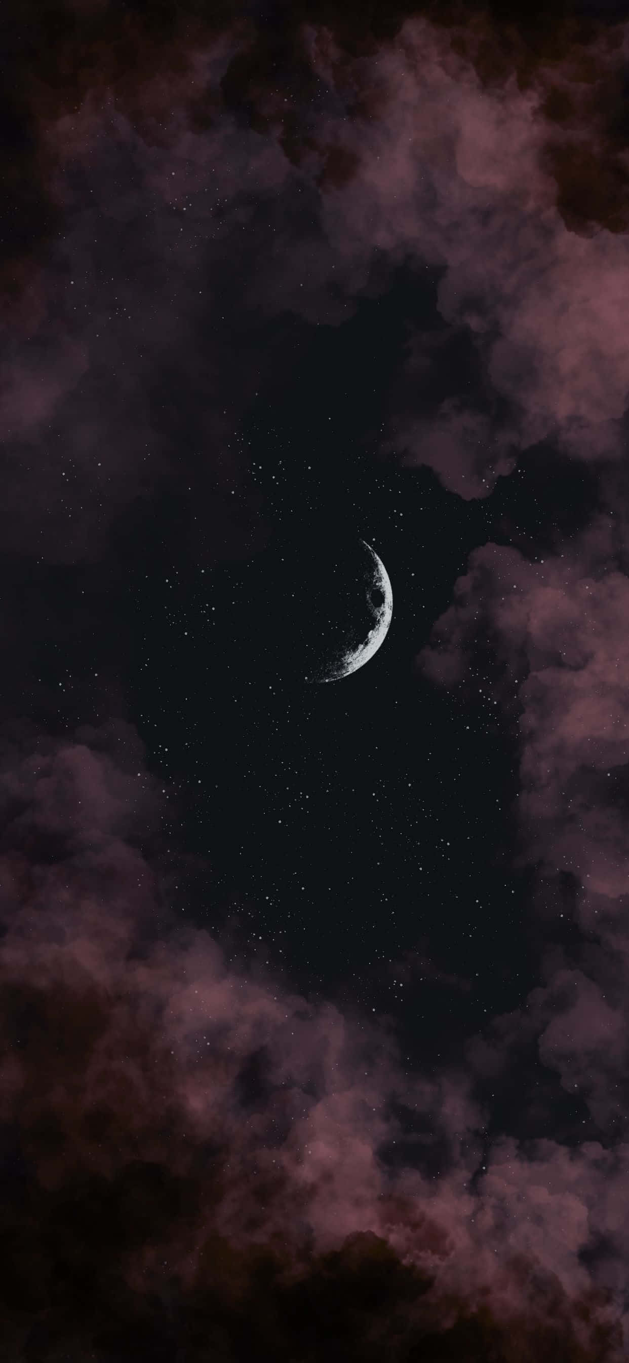 Spectacular Moonlit Night Sky Picha ya Ukuta
