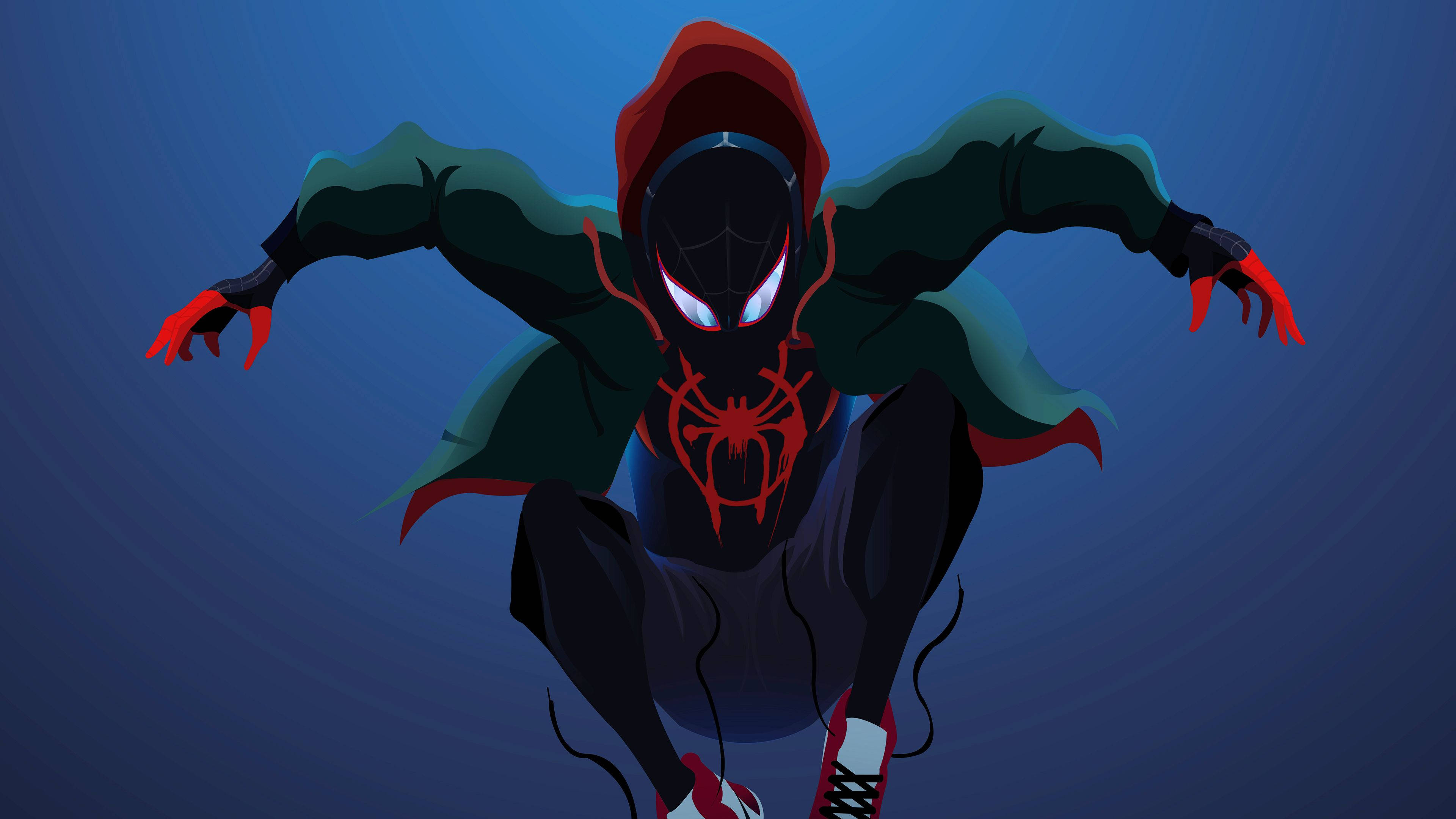 Spider-Man Akiruka Katika Hatua Picha ya Ukuta