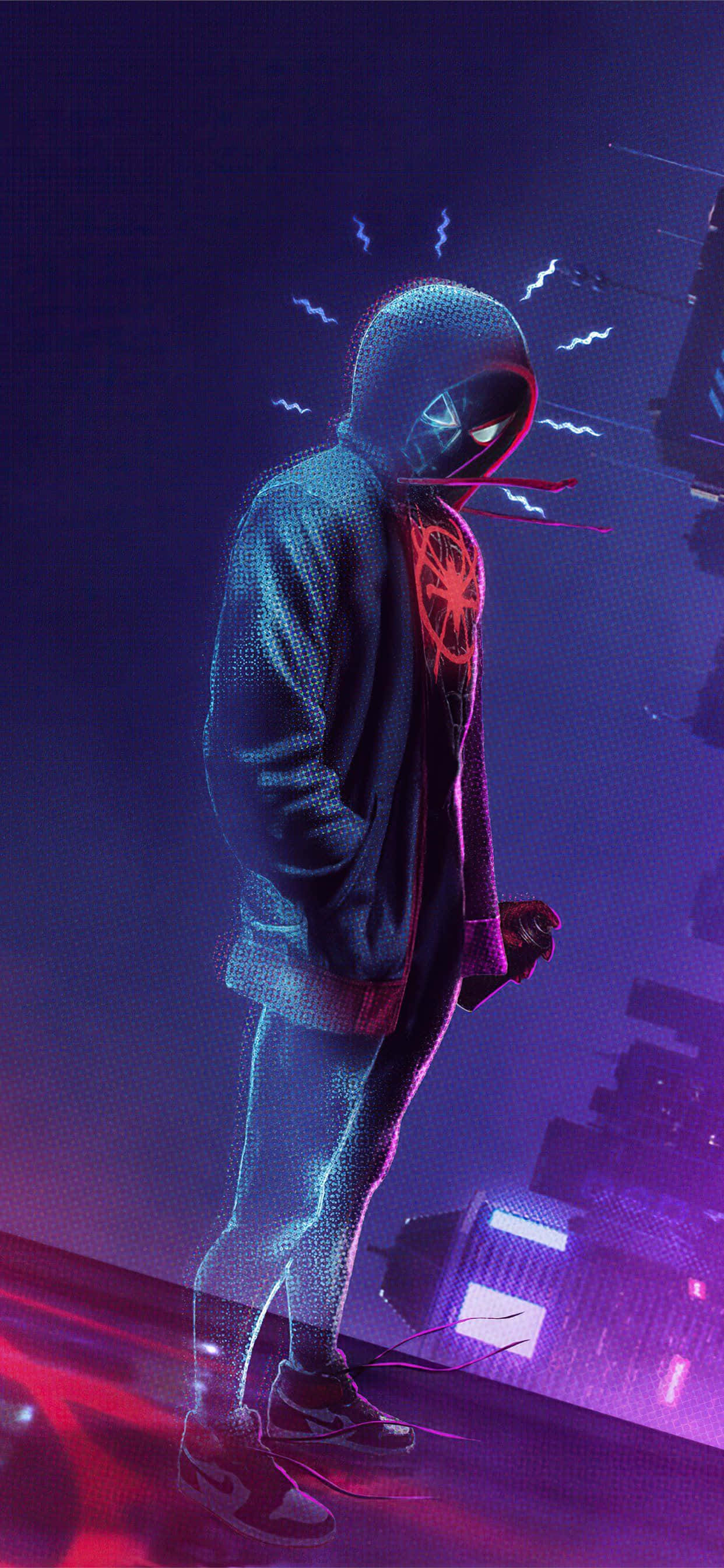 Spider Man Hoodie Miles Morales iPhone Picha ya Ukuta