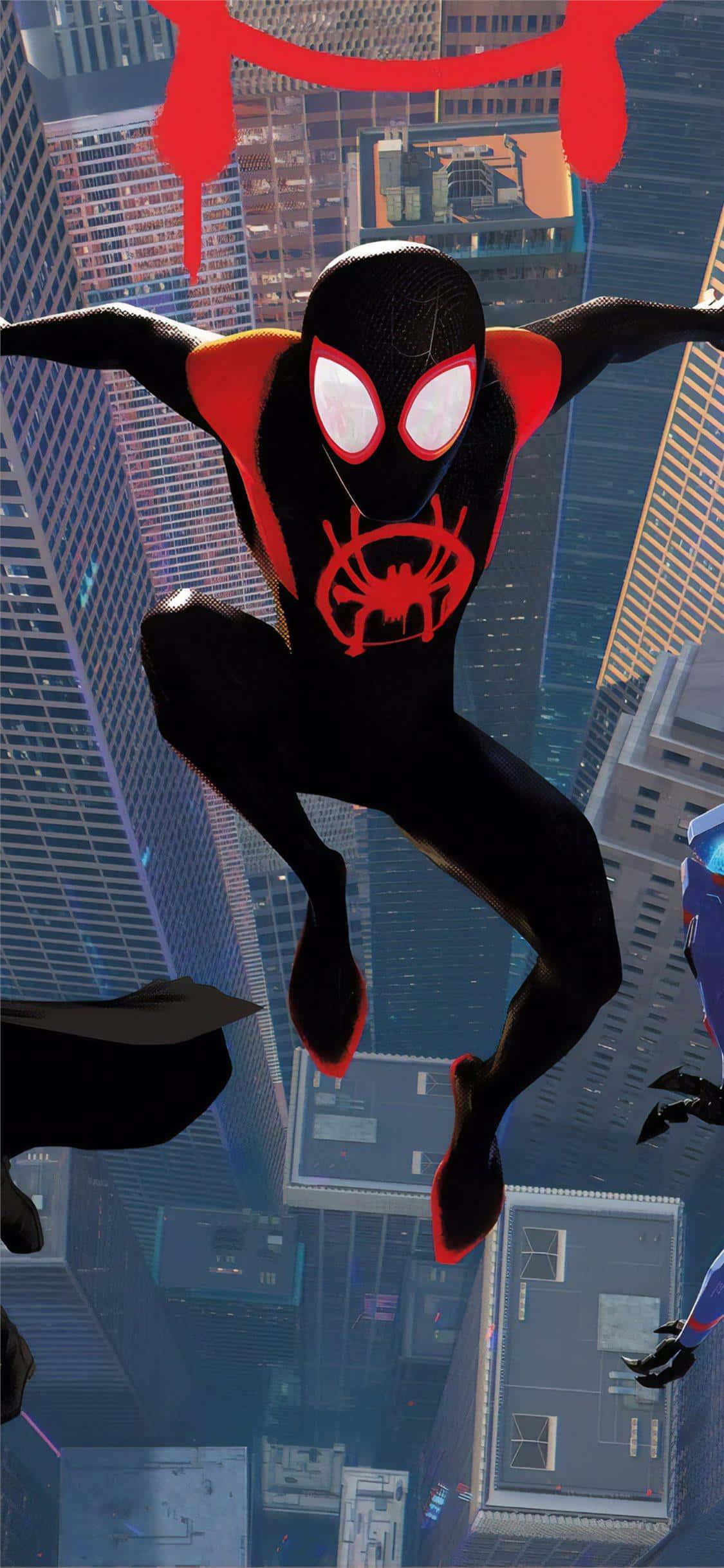 Spider Man Into The Spider Verse Illustration Miles Morales iPhone Picha ya Ukuta