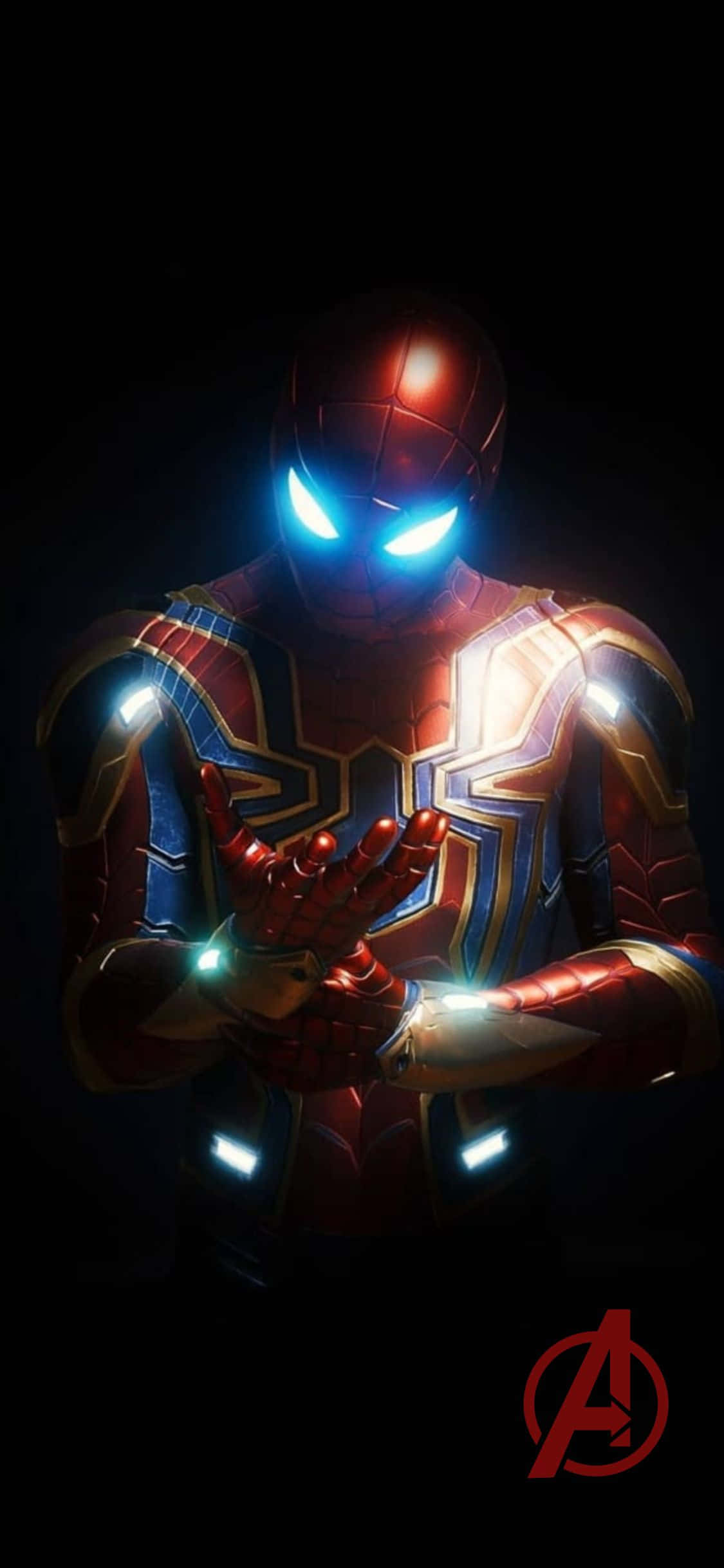 Spider-man kwa Picha ya Nyuma ya Avengers ya iPhone XS Picha ya Ukuta